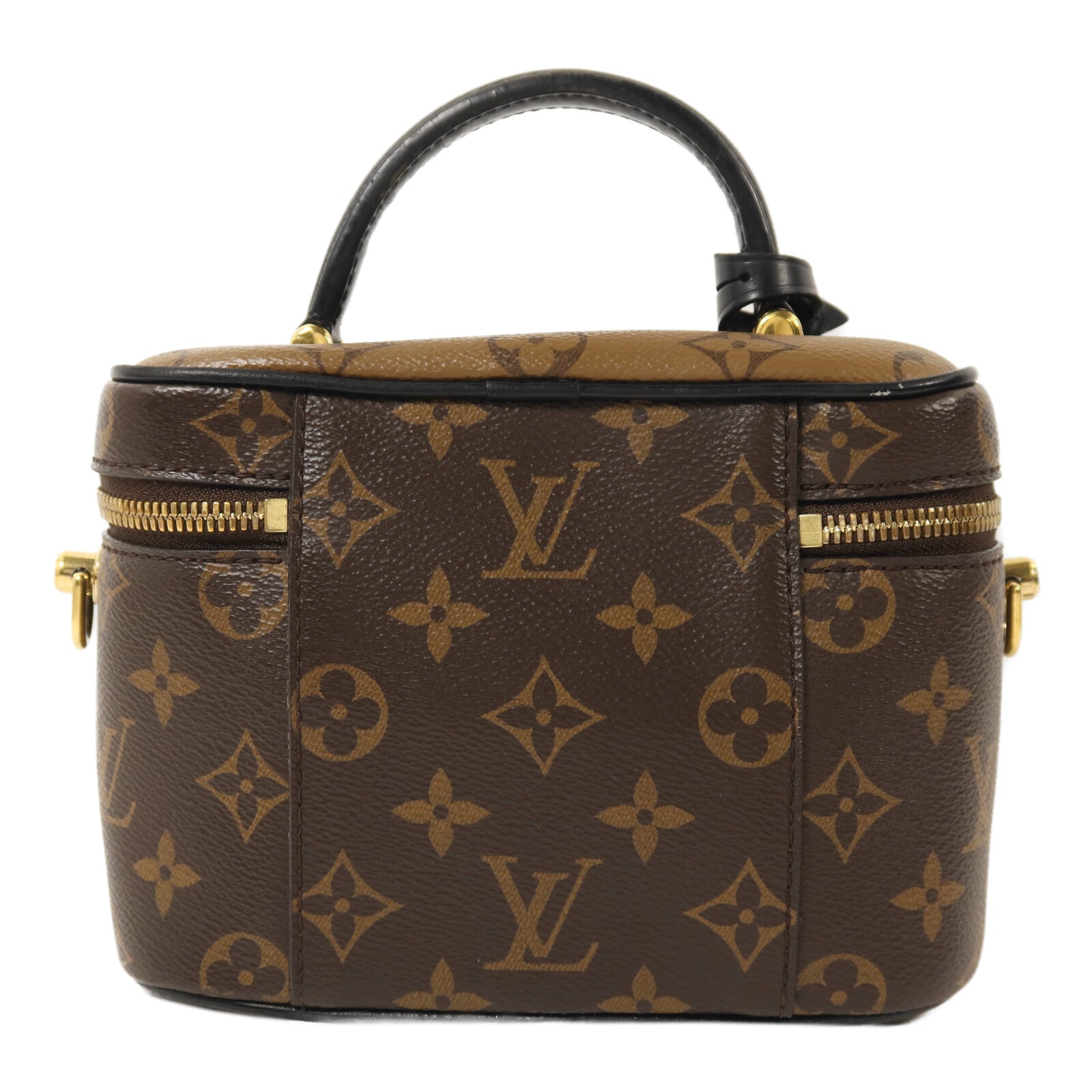 LOUIS VUITTON Monogram Reverse Vanity PM金扣鏈帶手挽肩背兩用袋