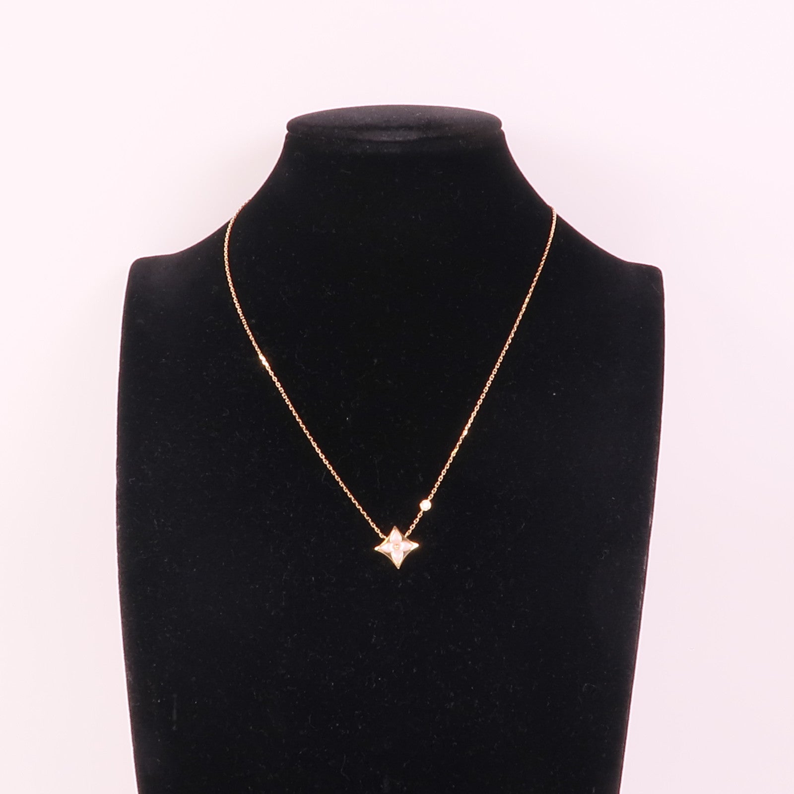 LOUIS VUITTON 18K玫瑰金Color Blossom BB Star Pendant珍珠母貝/鑽石項鍊