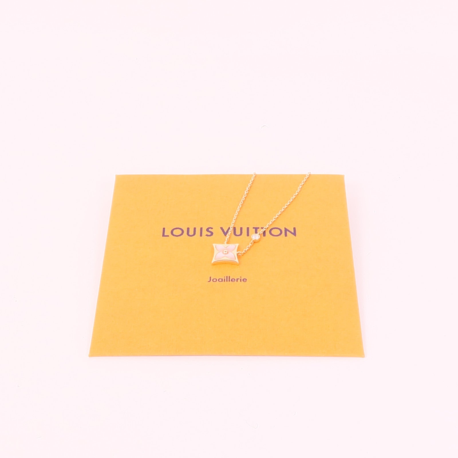 LOUIS VUITTON 18K玫瑰金Color Blossom BB Star Pendant珍珠母貝/鑽石項鍊