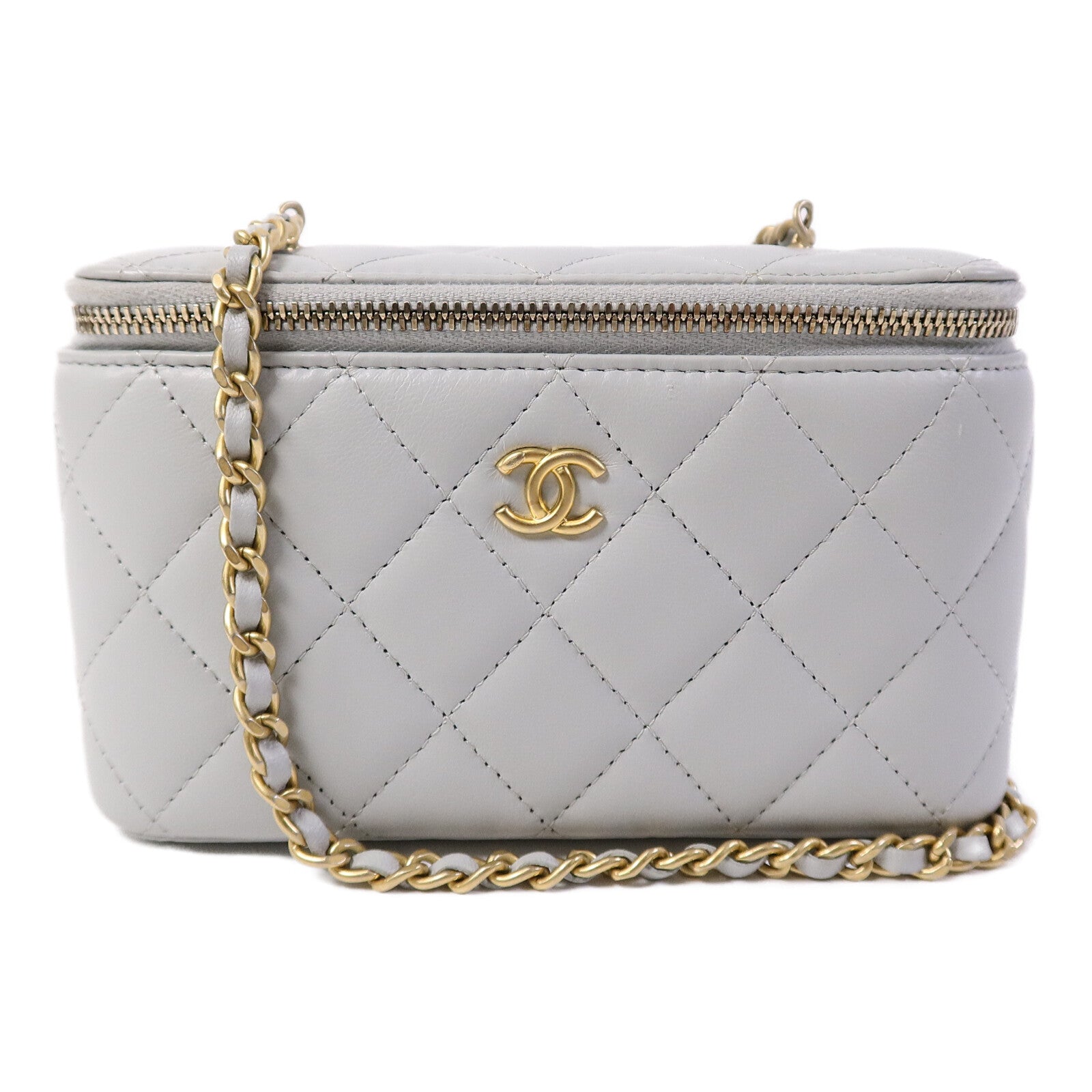 CHANEL 羊皮皮革Vanity Case鏈帶肩背袋