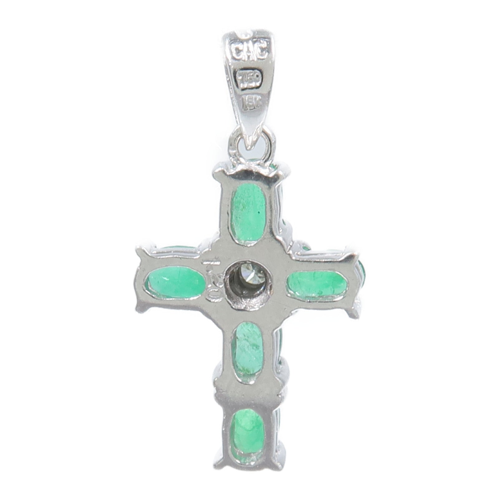 JEWELRY 18K白金Emerald Pendant綠寶石吊墜