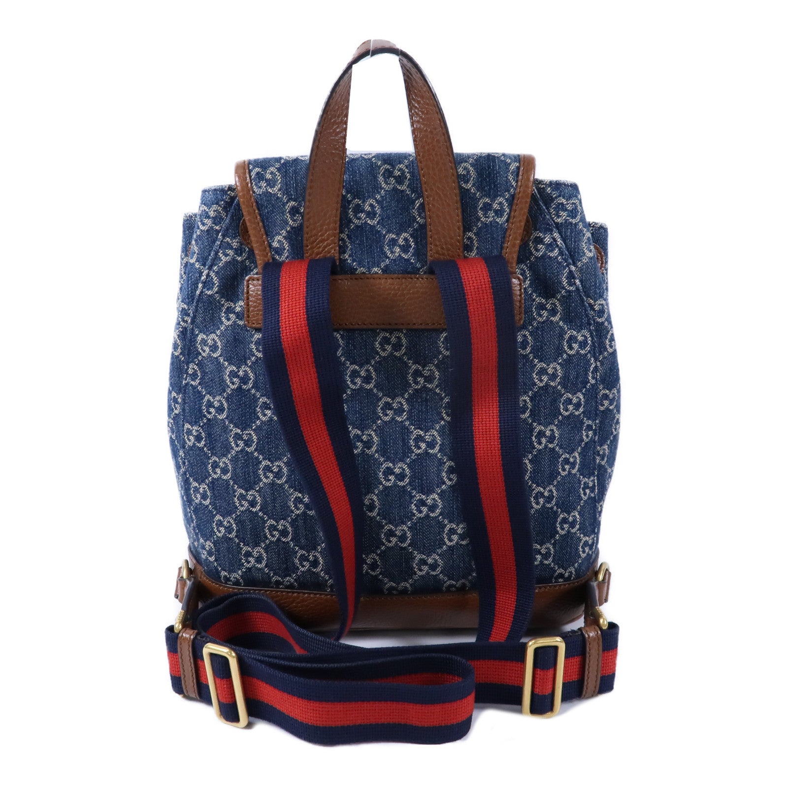 GUCCI 牛仔布/牛皮皮革GG Backpack背包