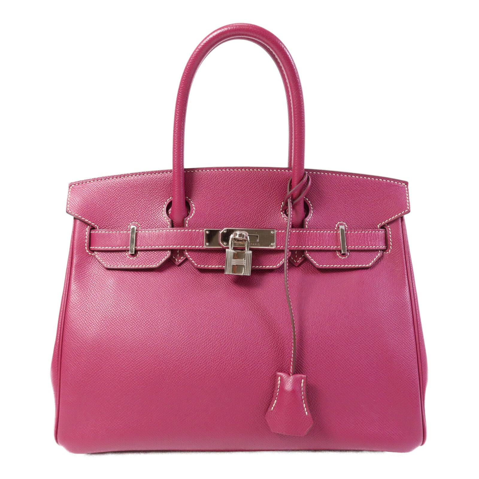 HERMES Epsom皮革Birkin 30銀扣手挽袋Tosca/Rose Tyrien