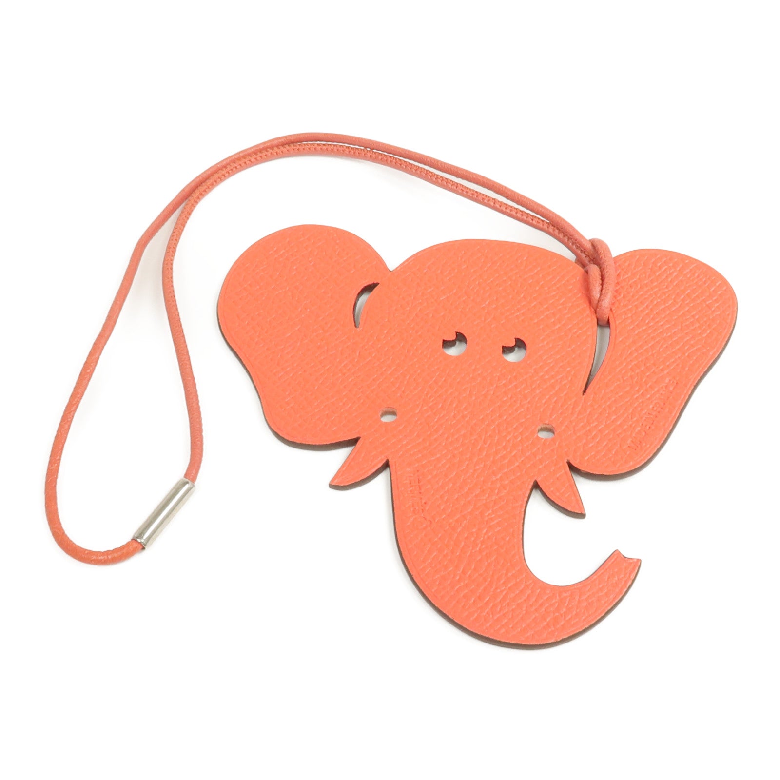 HERMES Epsom皮革Petit H Charm掛飾Capucine