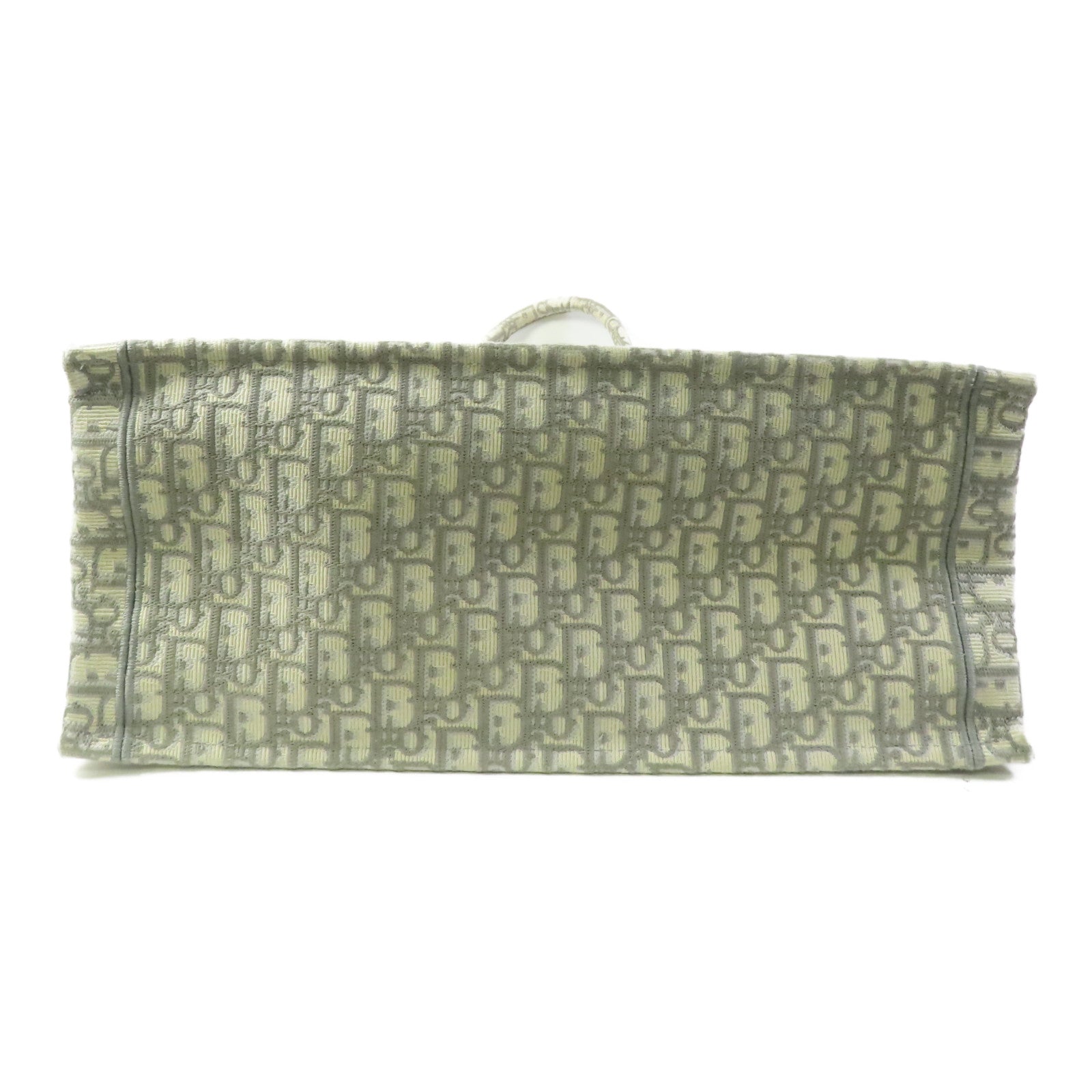 CHRISTIAN DIOR CD Book Tote Large Tote Bag Canvas White Gray