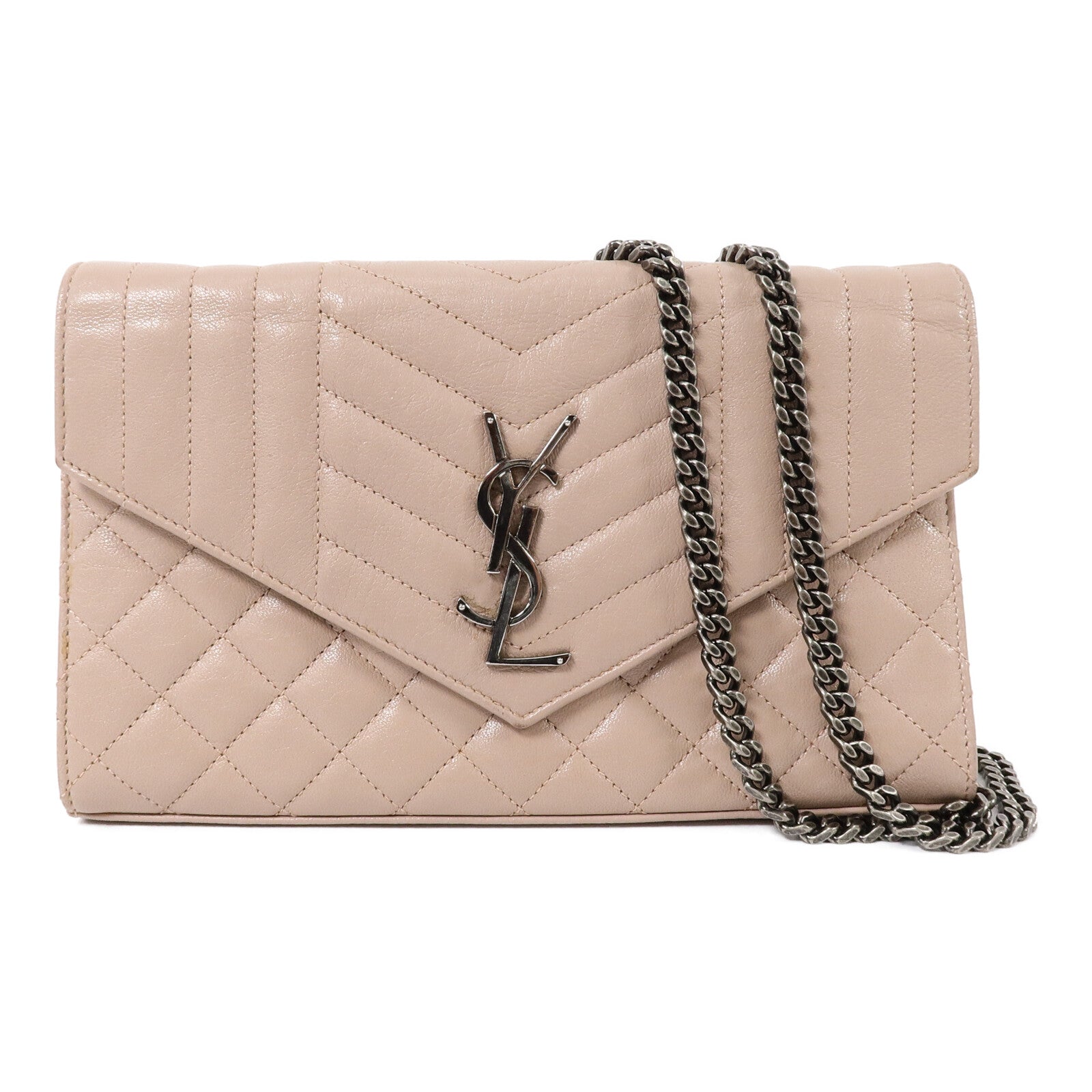 SAINT LAURENT 牛皮皮革Envelope WOC鏈帶肩背袋