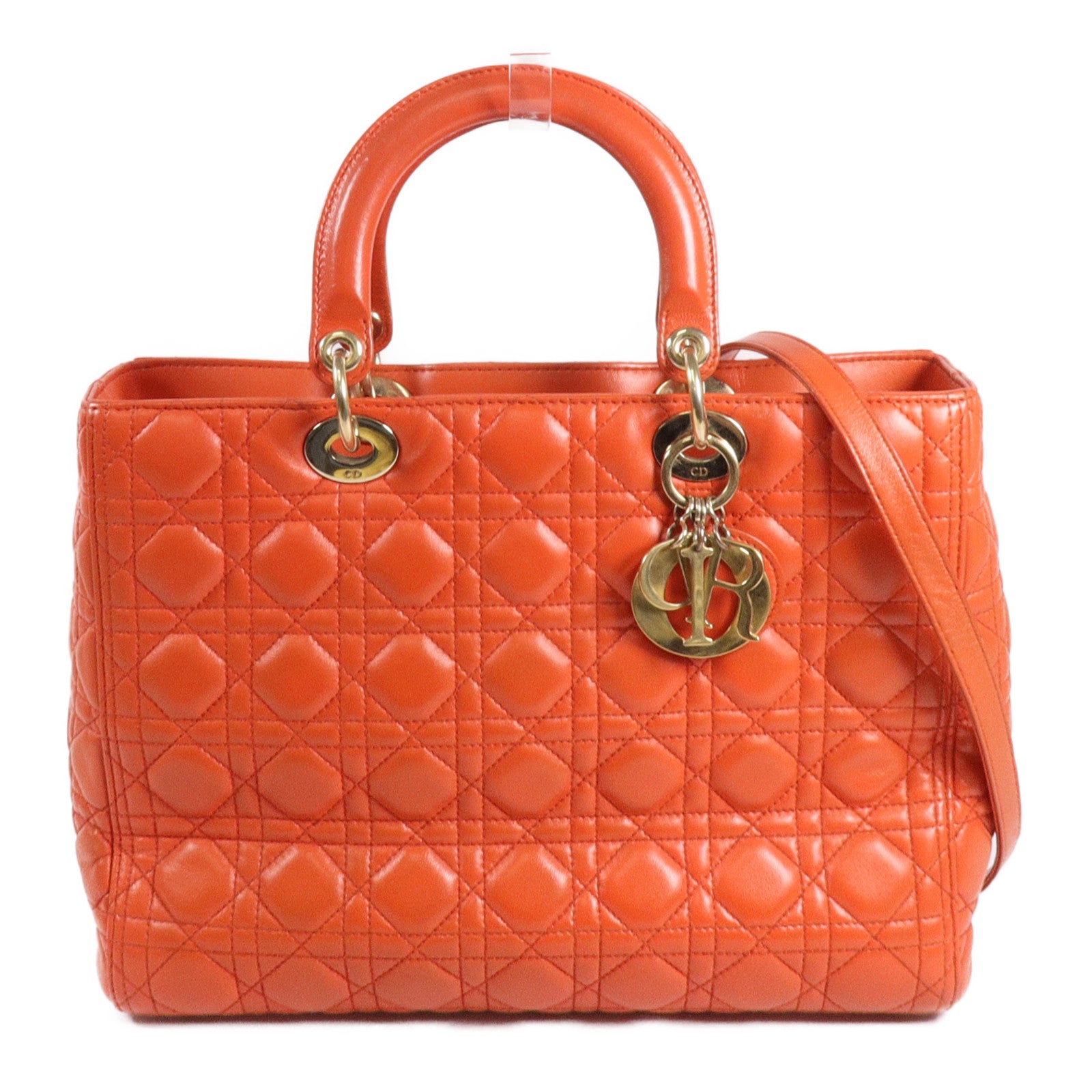 Dior 皮革Lady Dior Large手挽肩背兩用袋
