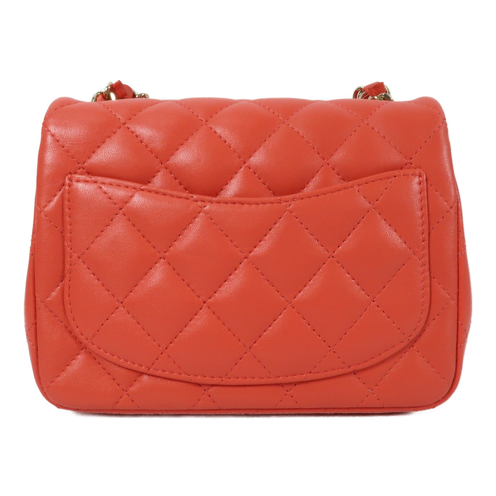 CHANEL 羊皮皮革Mini Classic 17金扣鏈帶肩背袋