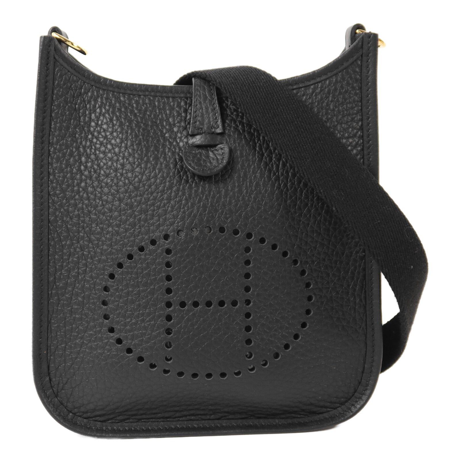 HERMES Clemence皮革Evelyne TPM金扣肩背袋Noir