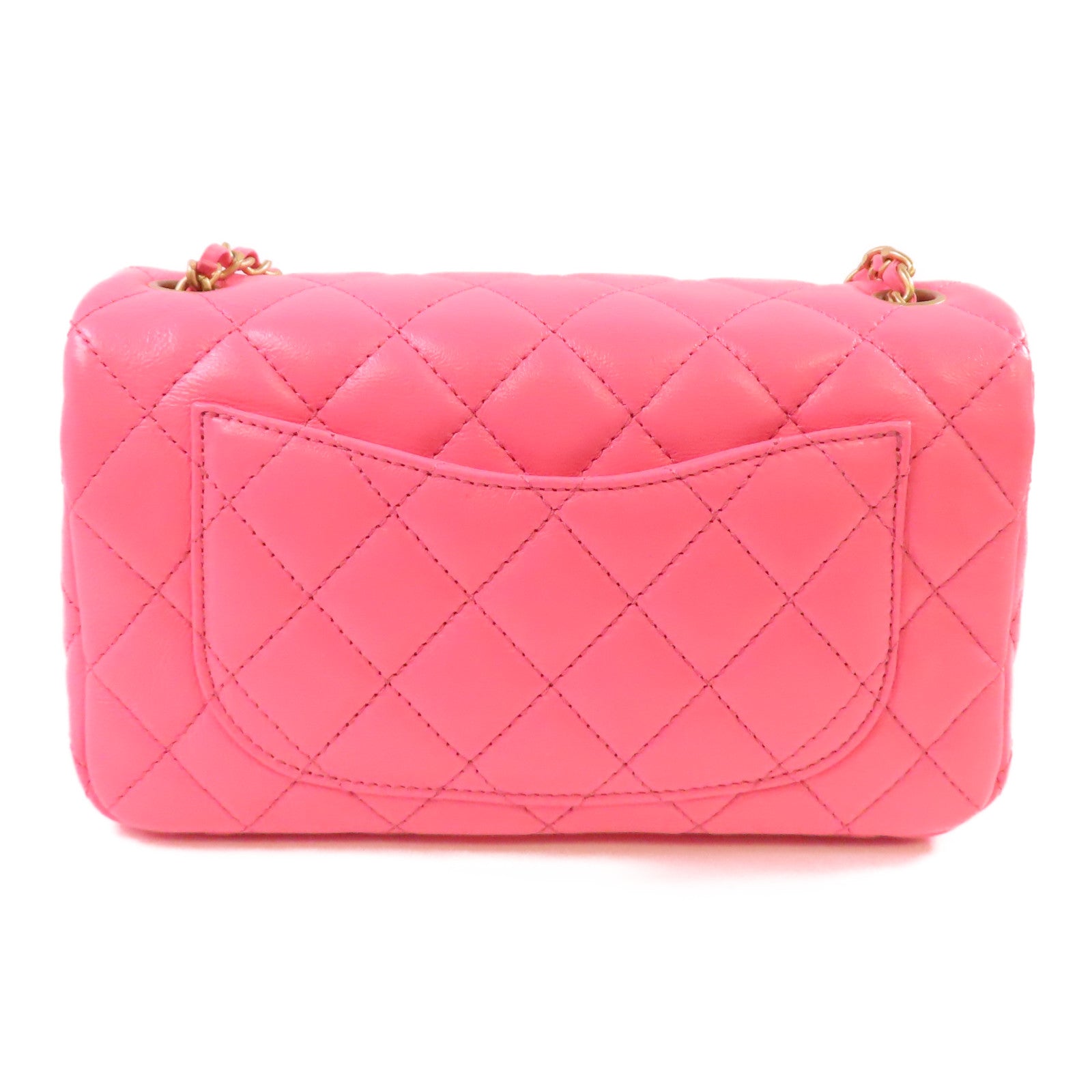 CHANEL 牛皮皮革Classic Flap 20 Chain Shoulder Bag金扣鏈帶肩帶