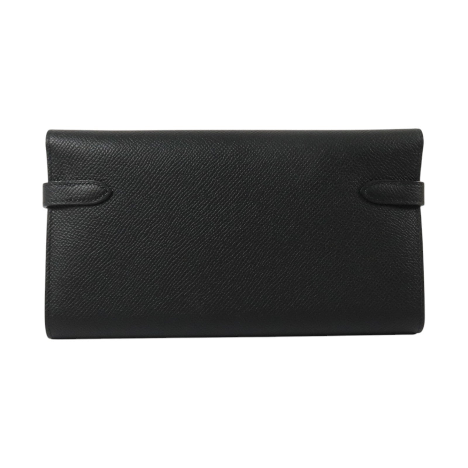 HERMES Epsom皮革Kelly Wallet金扣長錢包Noir