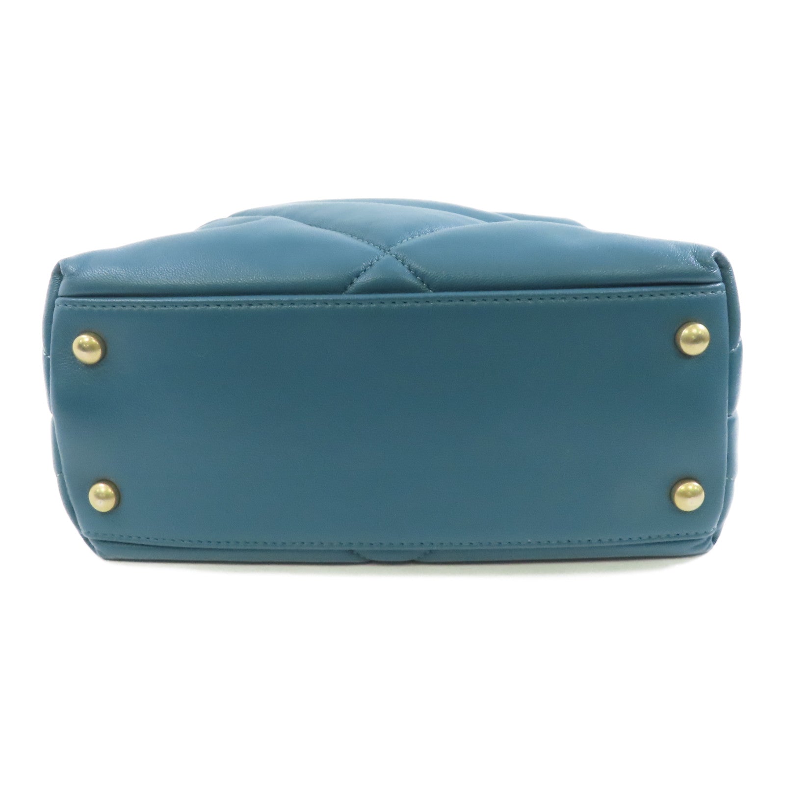 CHANEL 【激減優惠】菱格羊皮皮革Chain Shoulder金扣肩背袋綠色