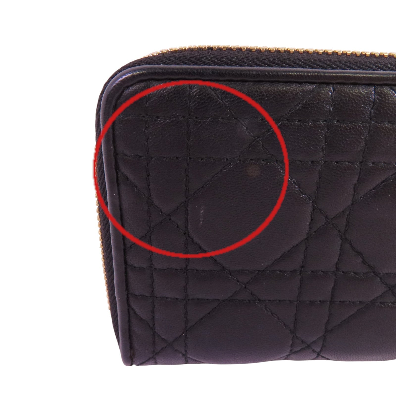 Dior 羊皮皮革Zipper Wallet金扣長錢包