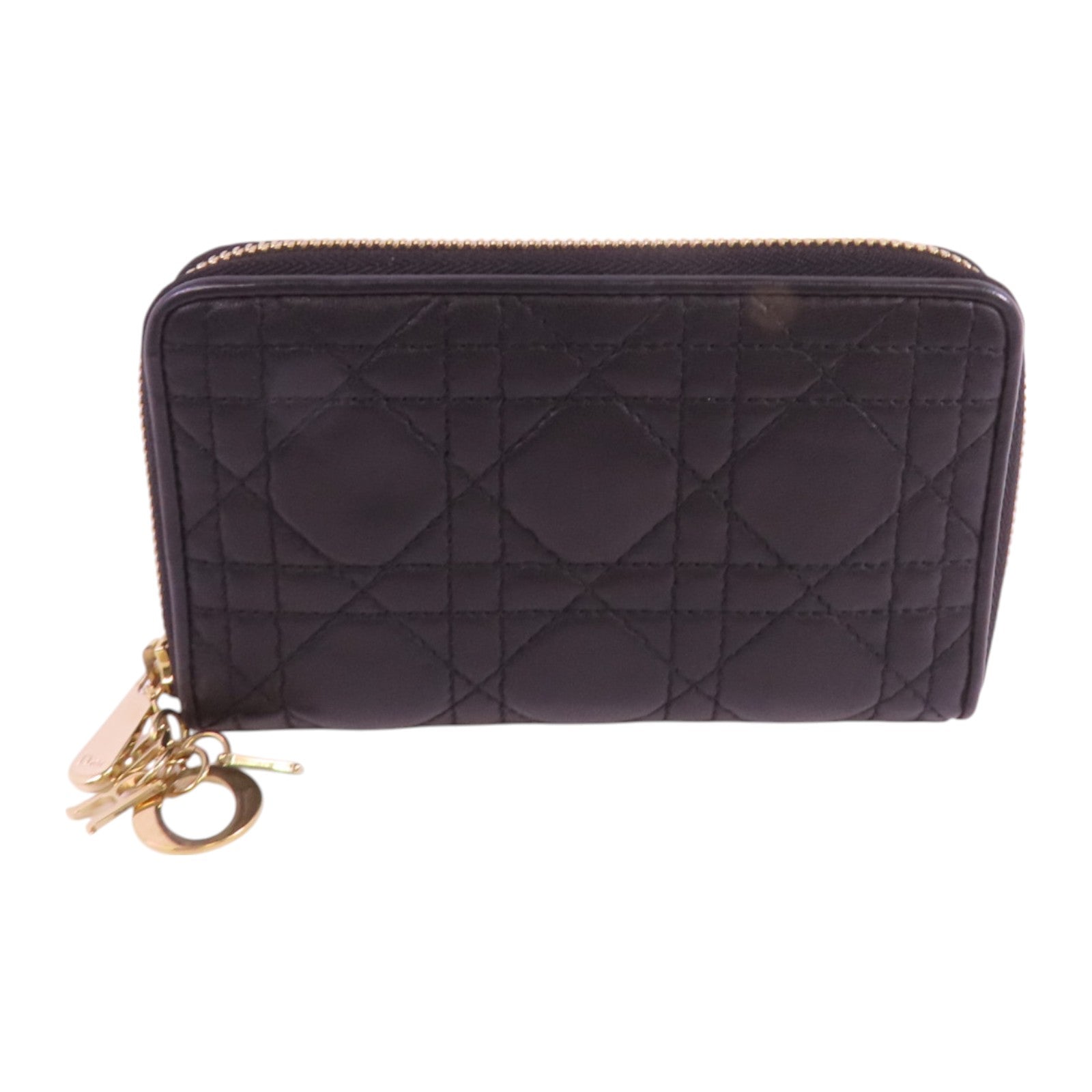 Dior 【激減優惠】羊皮皮革Zipper Wallet金扣長錢包