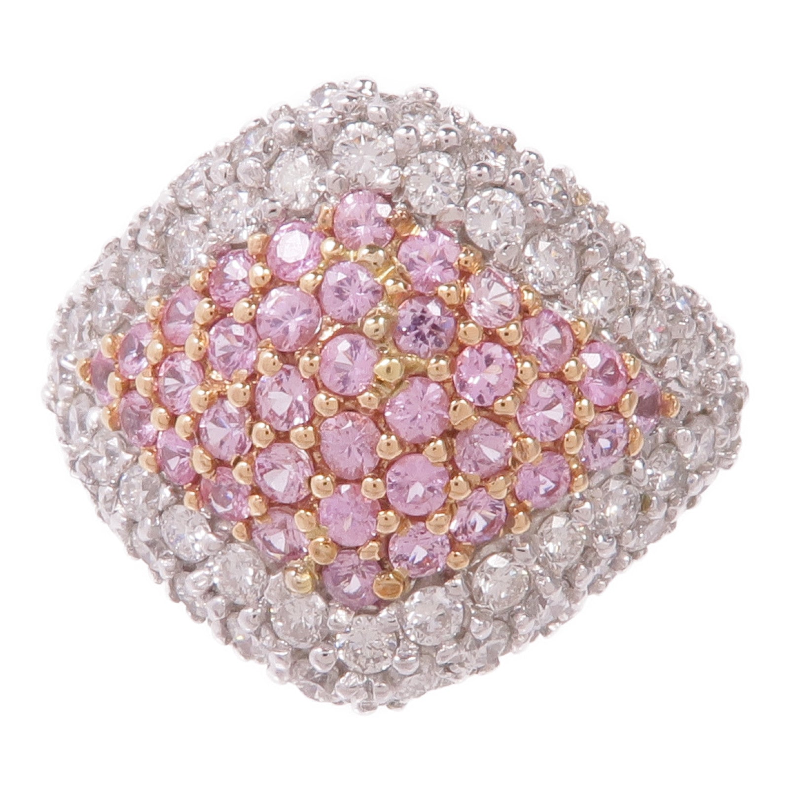 JEWELRY 18K白金/玫瑰金Pink Sapphire Diamond Ring粉紅色藍寶石/鑽石戒指US#6.25