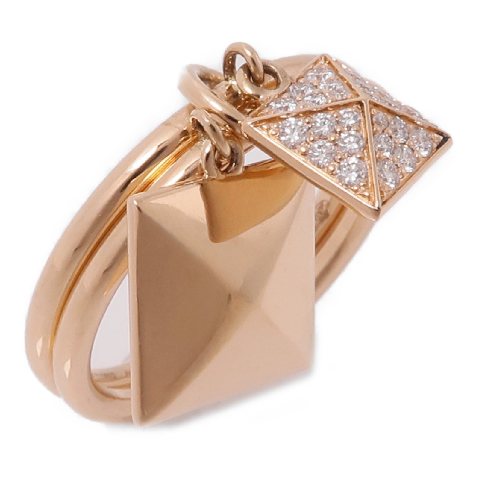 HERMES Clopud'H Ring Accessories Hermes#53 US#8.5 18K Pink Gold