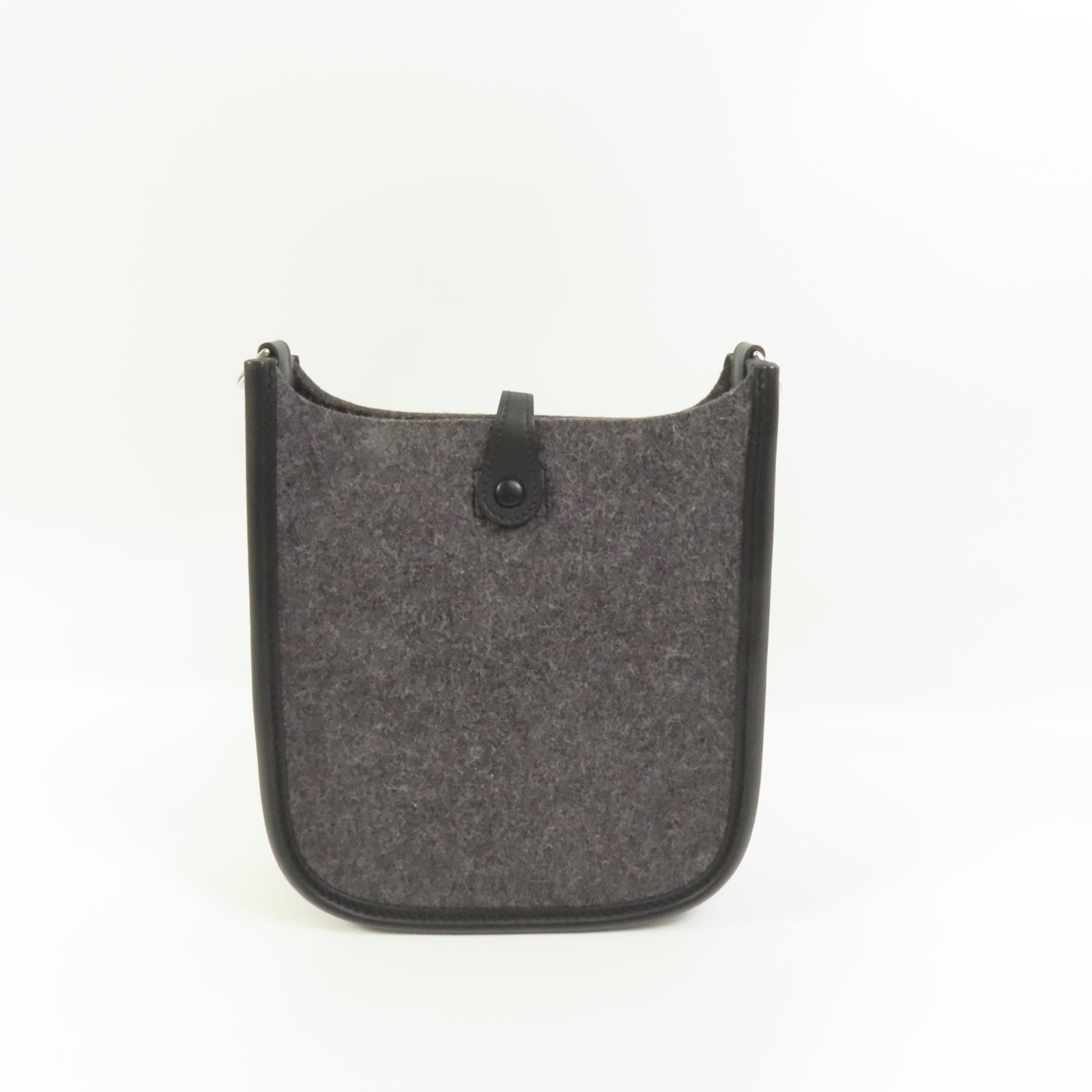 HERMES 羊毛Evelyne TPM銀扣肩背袋Grey