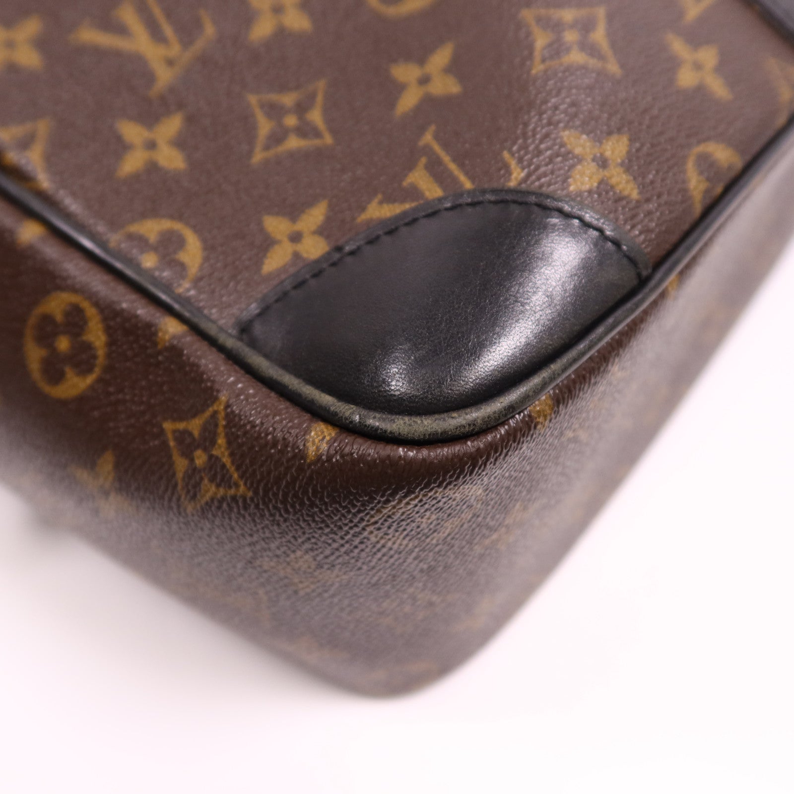 LOUIS VUITTON Monogram Macassar Porte Documents銀扣手挽袋