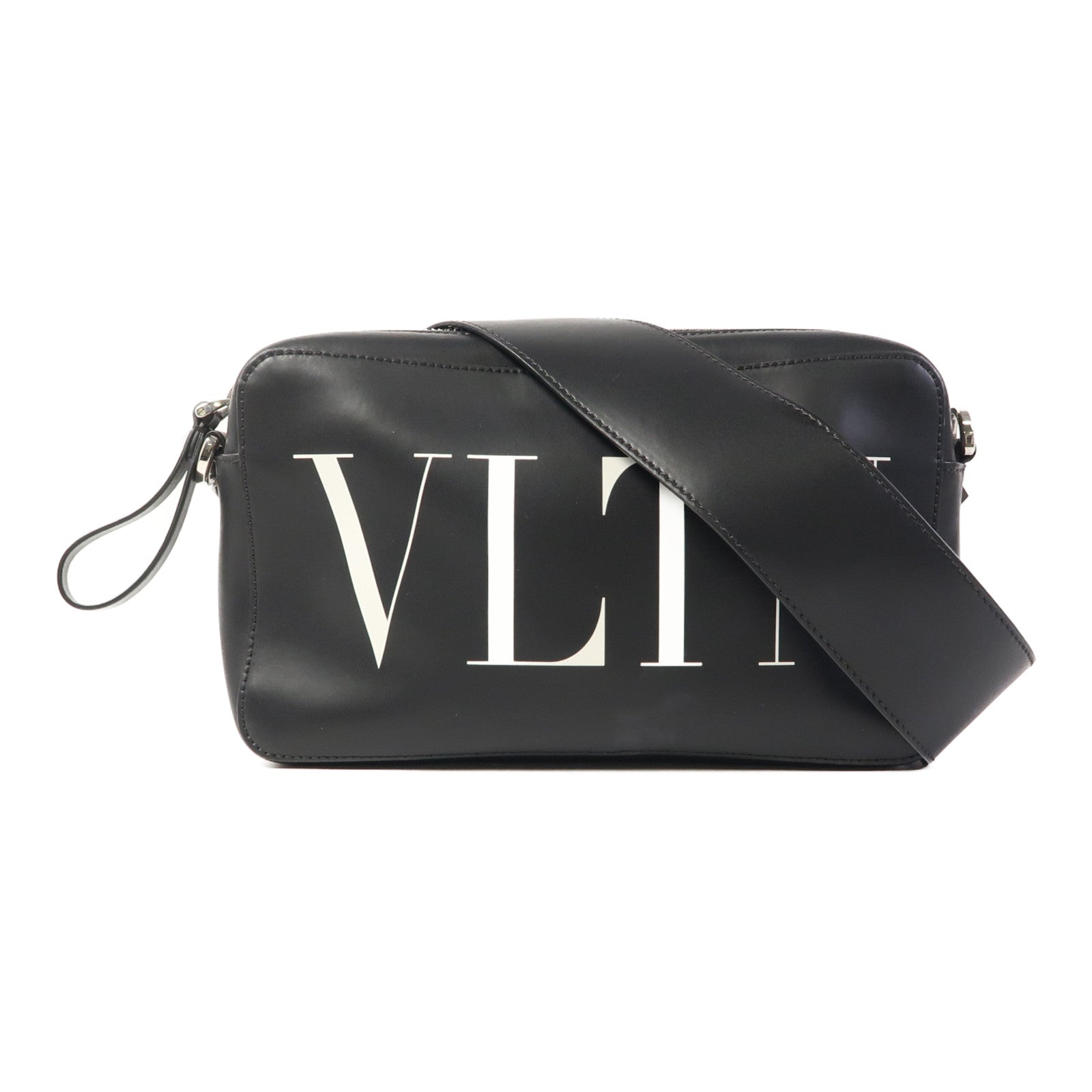 Valentino 【激減優惠】皮革VLTN Garavami Cross Bag銀扣肩背袋