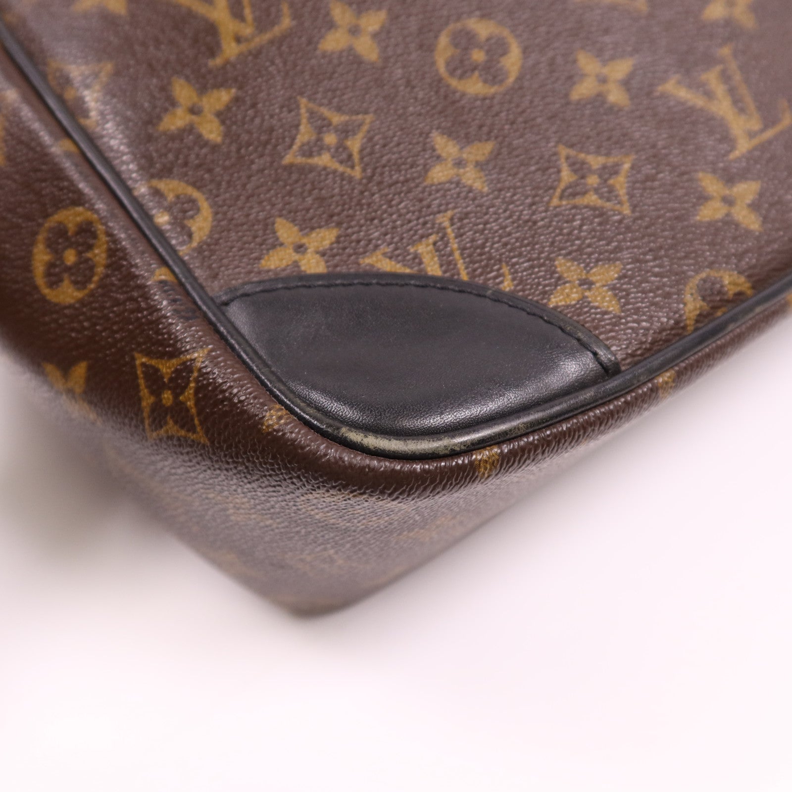 LOUIS VUITTON Monogram Macassar Porte Documents銀扣手挽袋