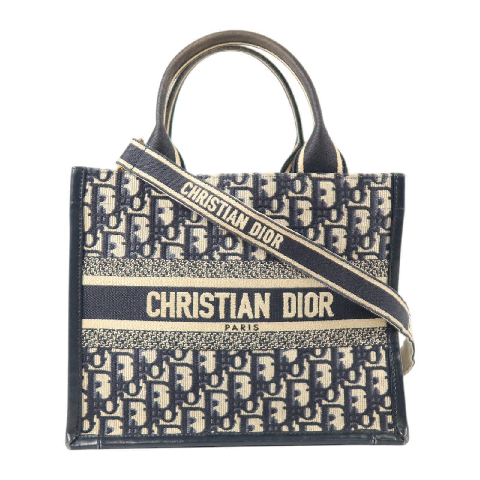 Dior Oblique帆布Book Tote金扣手挽肩背兩用袋