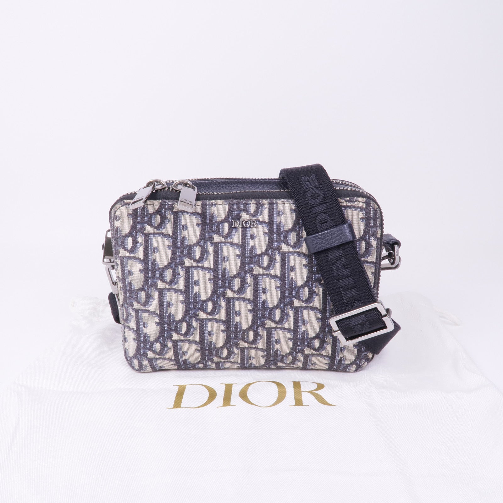Dior 帆布Shoulder Bag銀扣肩背袋