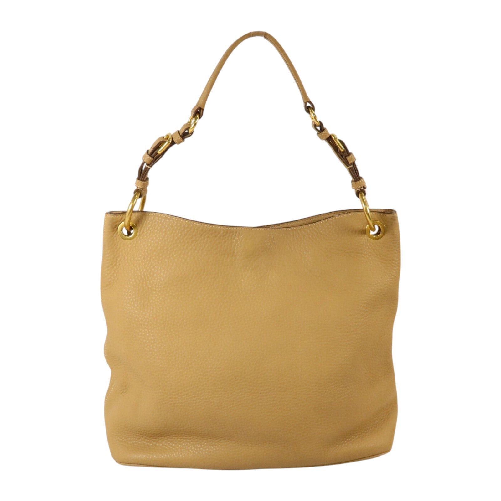 PRADA 牛皮皮革Hobo Bag金扣肩背袋