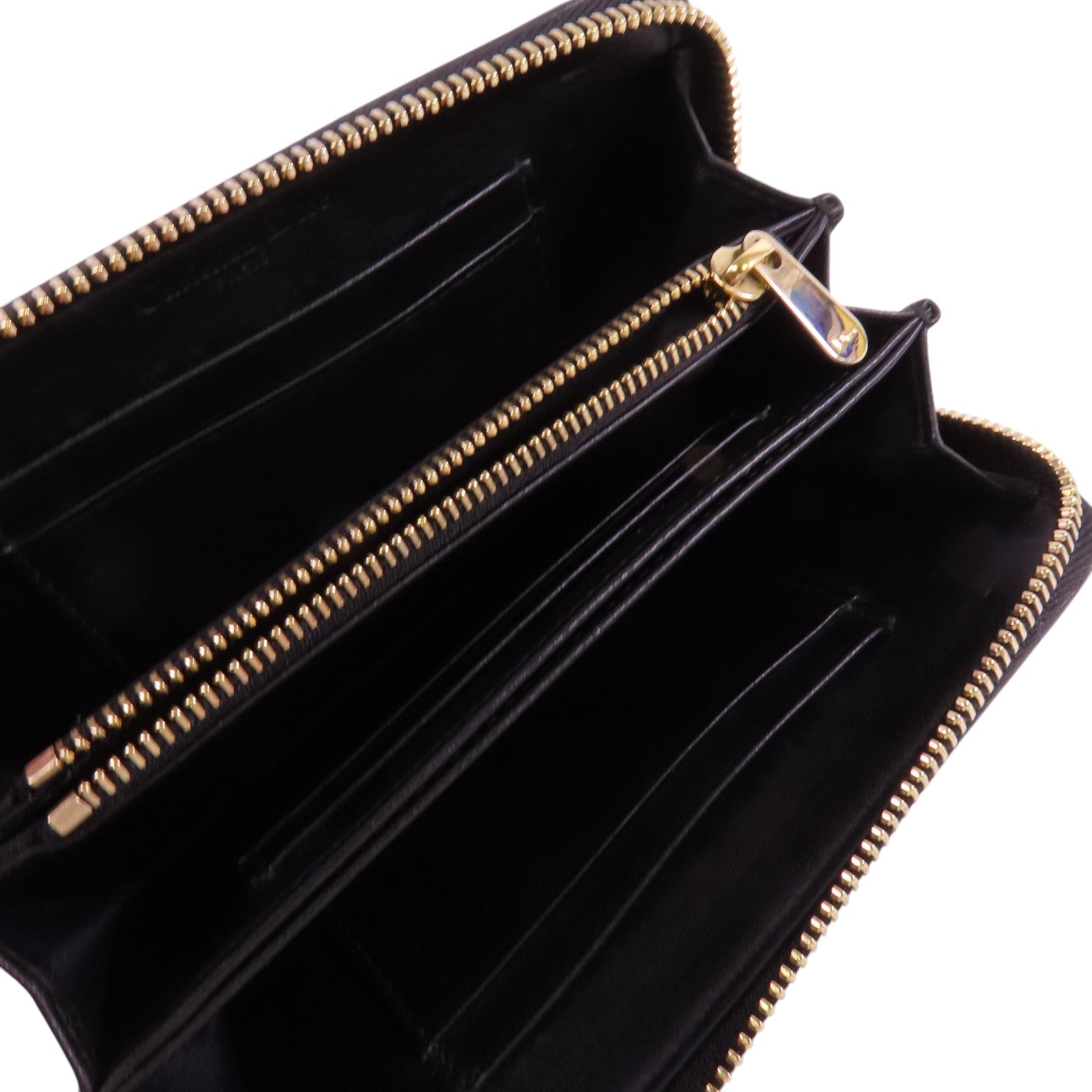 Dior 羊皮皮革Zipper Wallet金扣長錢包