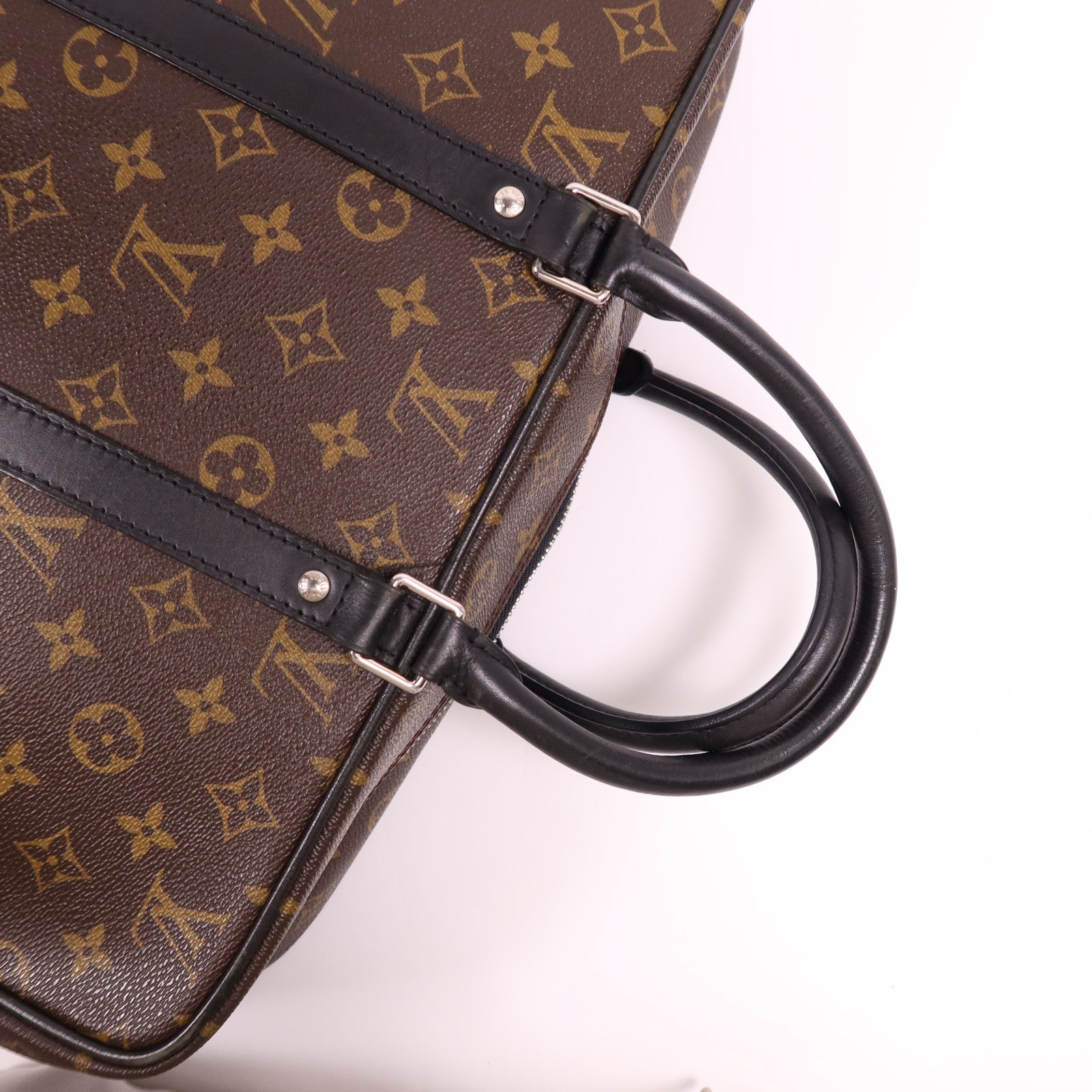 LOUIS VUITTON Monogram Macassar Porte Documents銀扣手挽袋