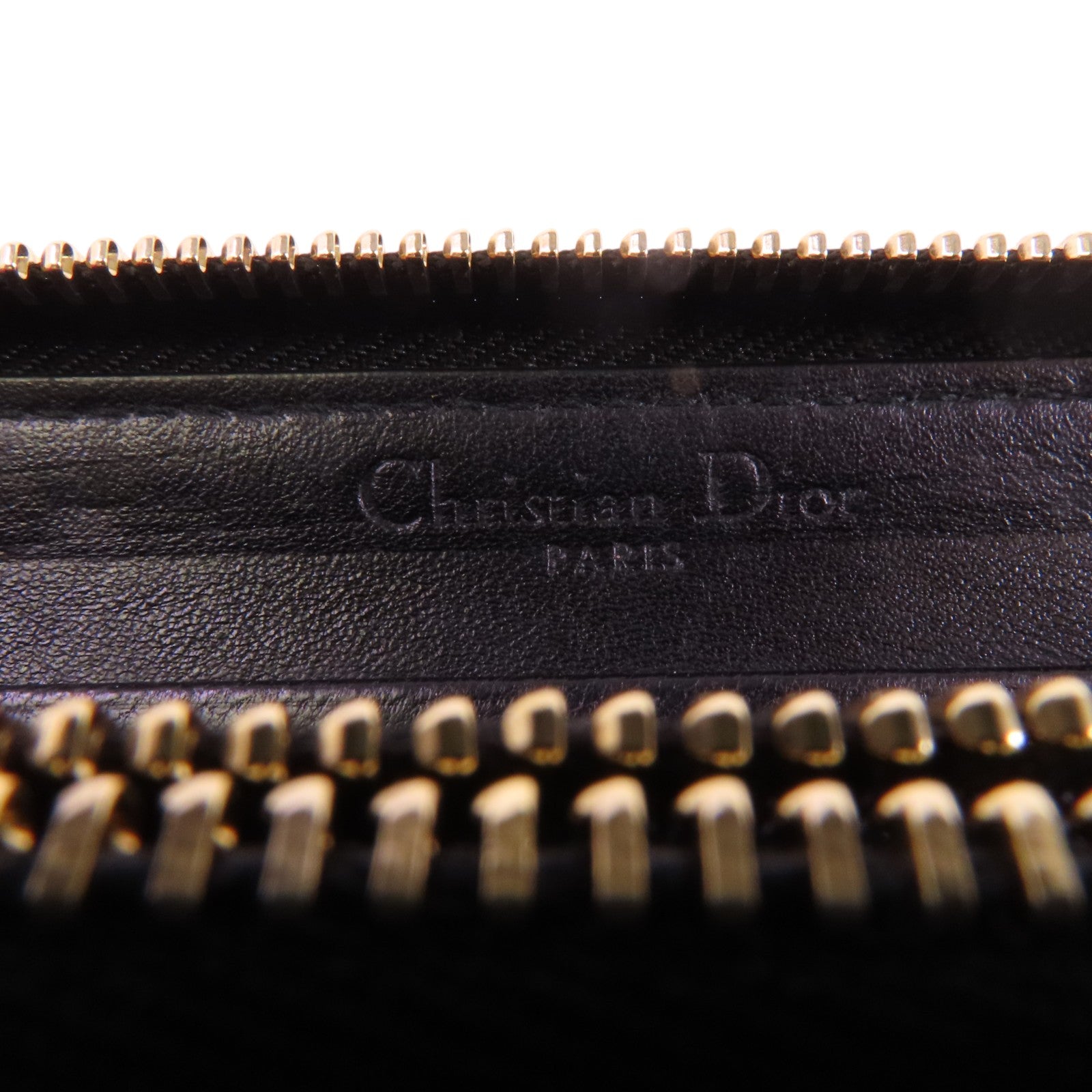 Dior 羊皮皮革Zipper Wallet金扣長錢包