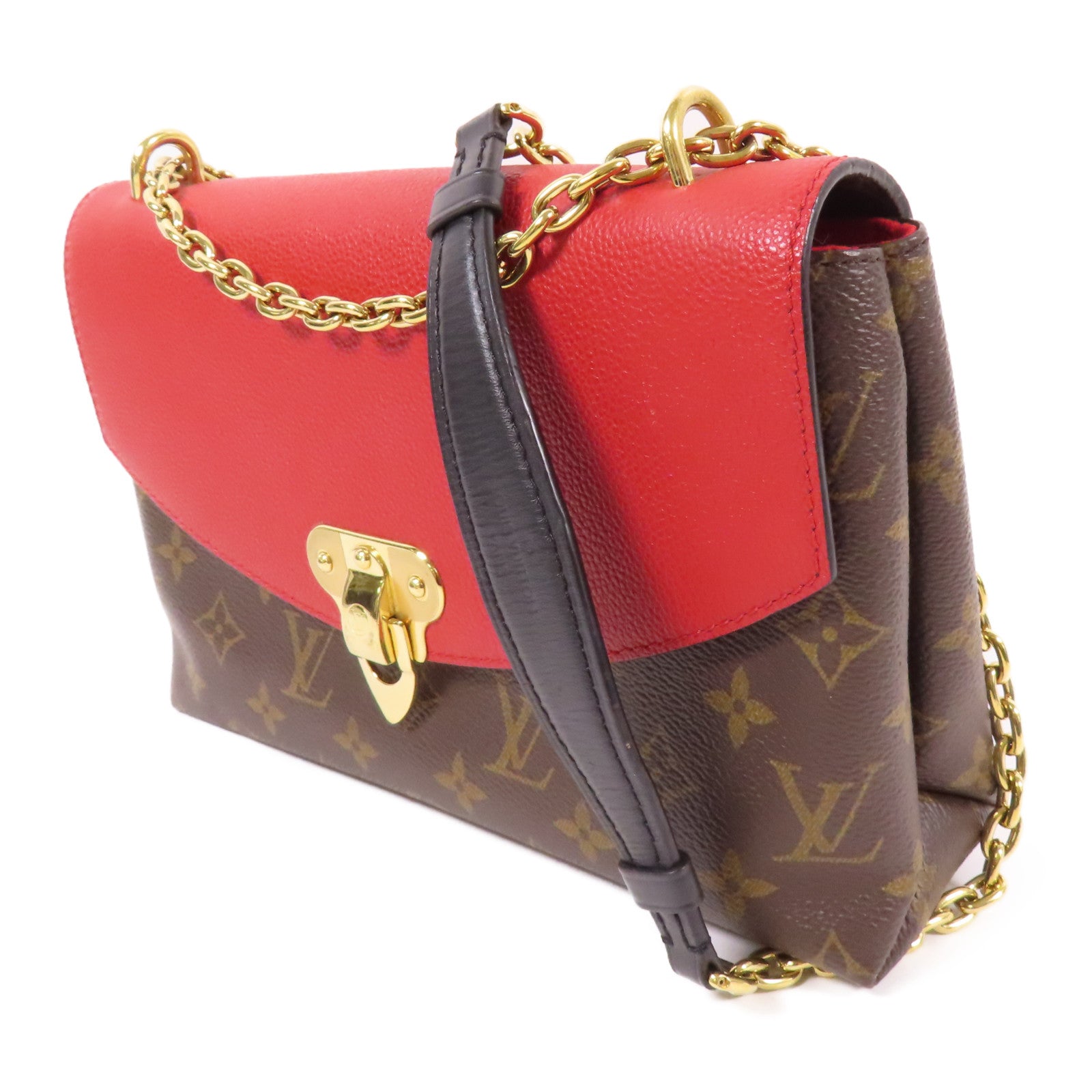 LOUIS VUITTON LV GHW Saint Placide Shoulder Bag M43713 Monogram Brown/Red