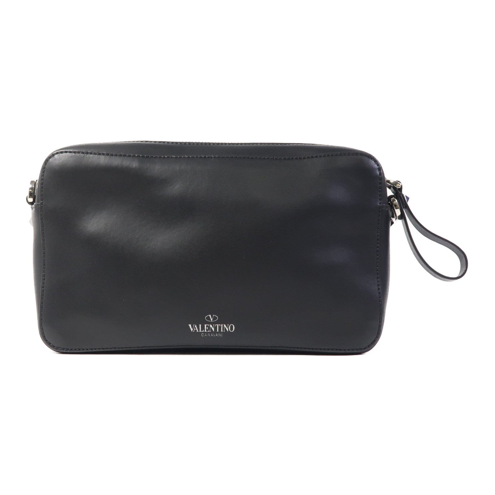 Valentino 【激減優惠】皮革VLTN Garavami Cross Bag銀扣肩背袋