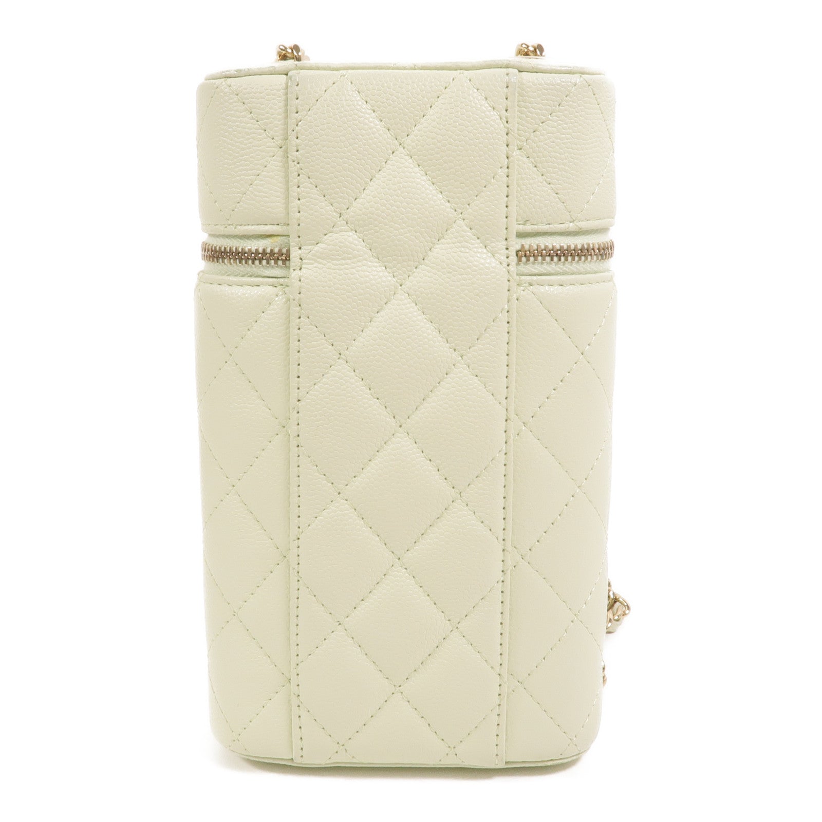 CHANEL 牛皮皮革Vanity Phone Case鏈帶肩背袋