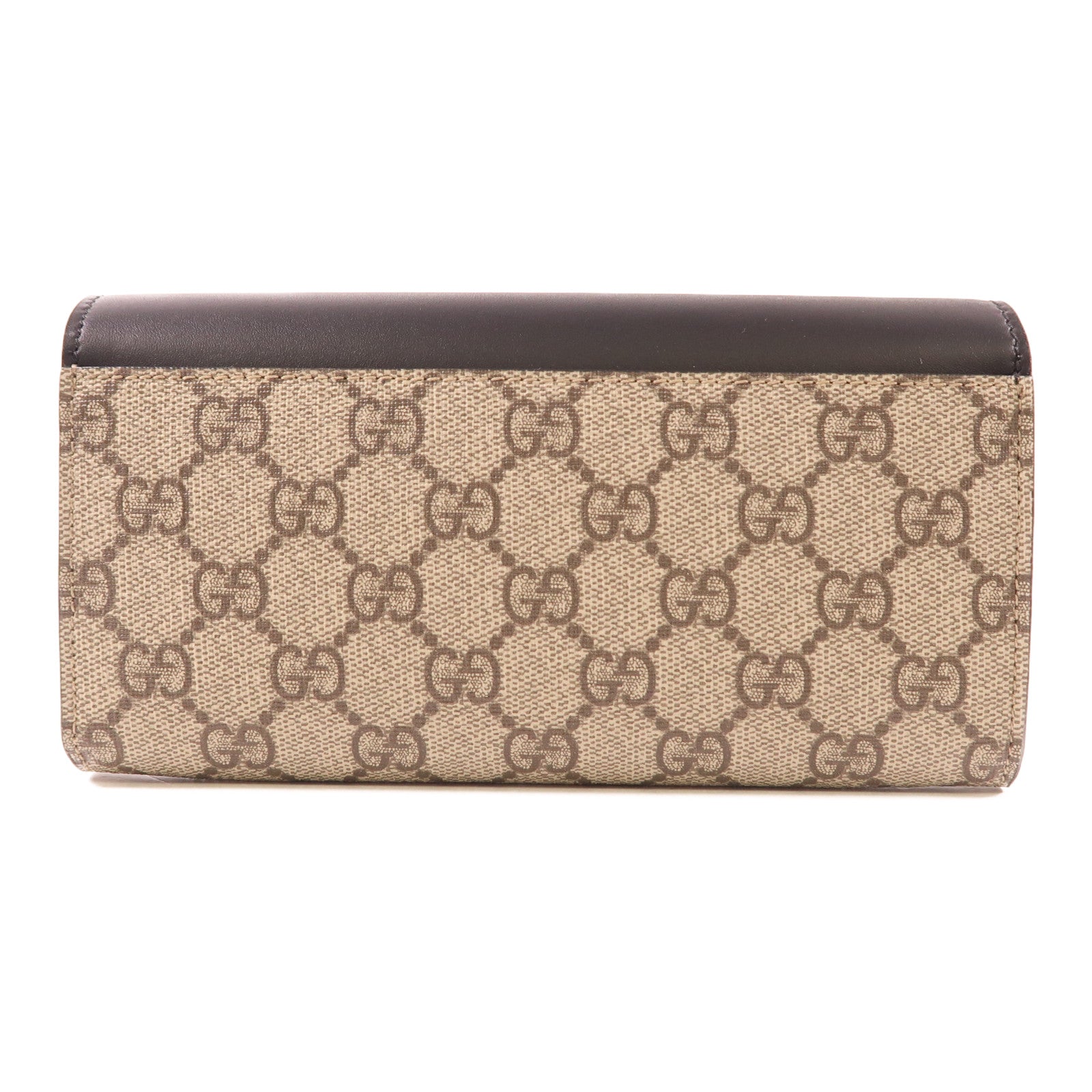 GUCCI 塗層帆布Long Wallet金扣長錢包