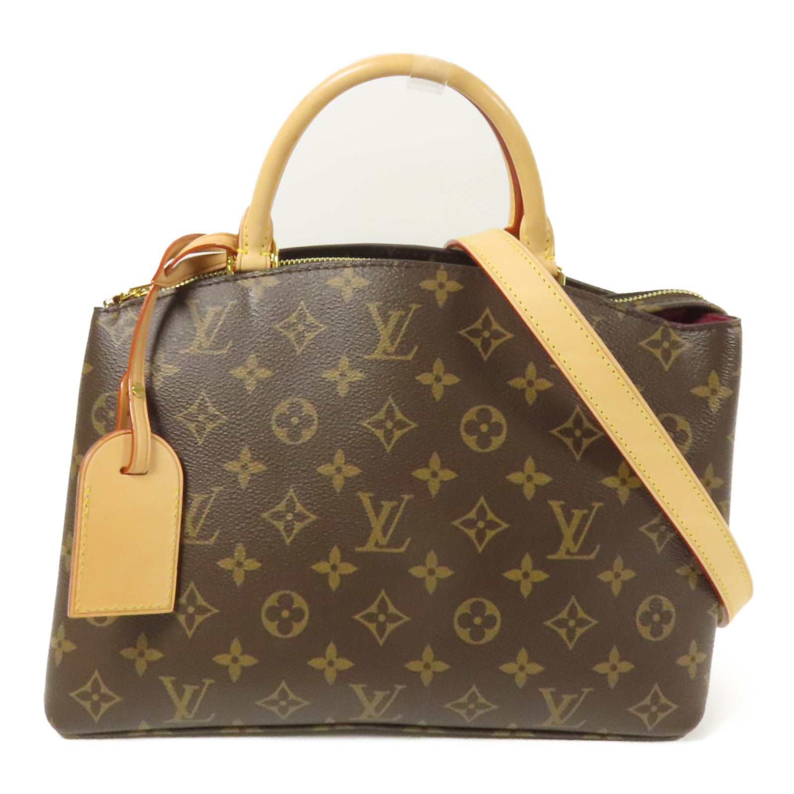 LOUIS VUITTON Monogram Petit Palais金扣手挽肩背兩用袋棕色
