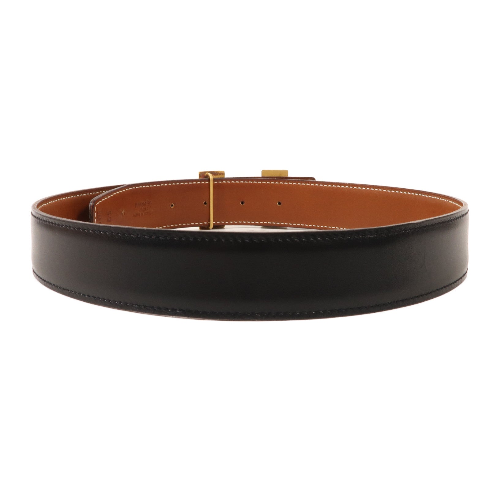 HERMES Box Calf皮革Constance Belt金扣皮帶