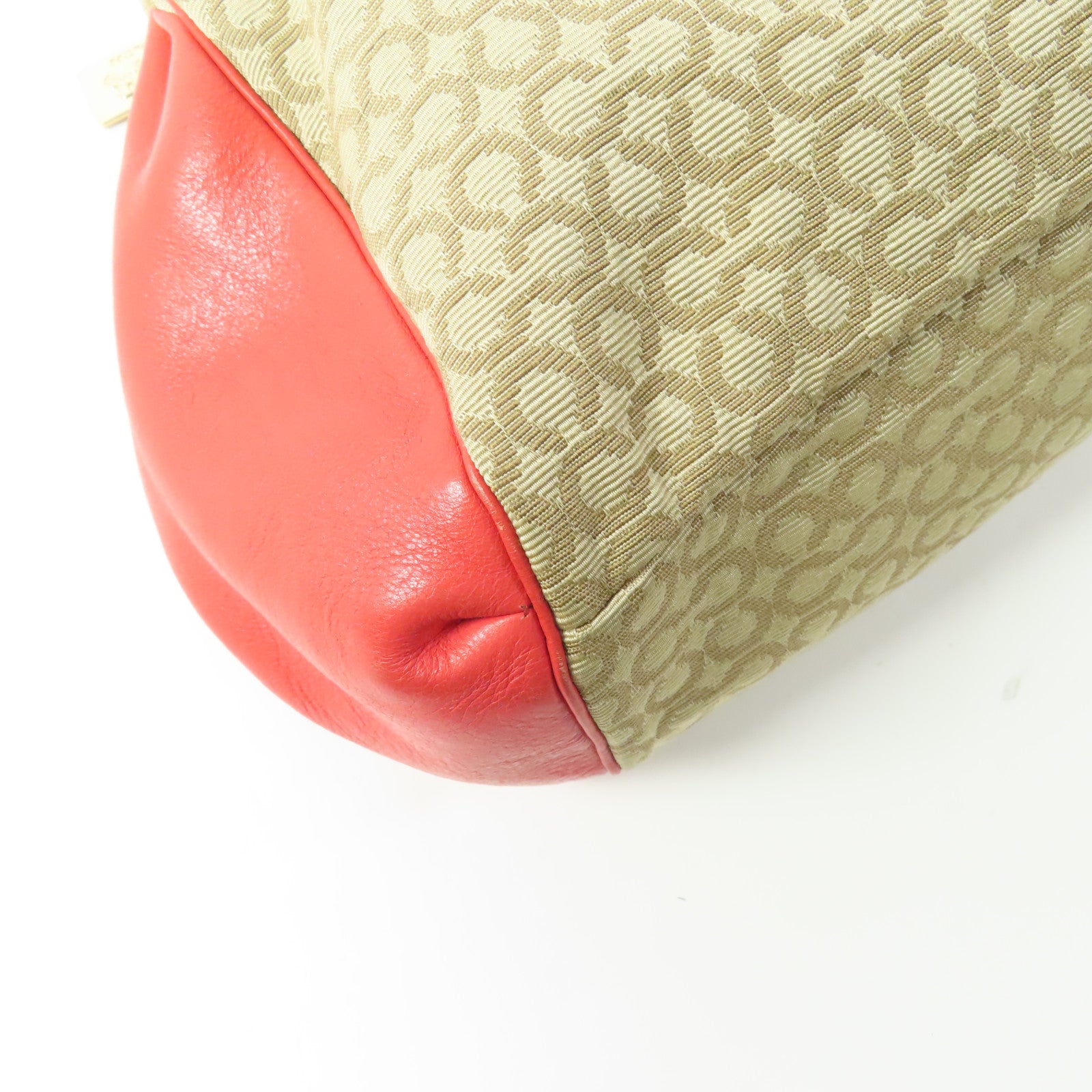 COACH 帆布/皮革Shoulder Bag金扣肩背袋