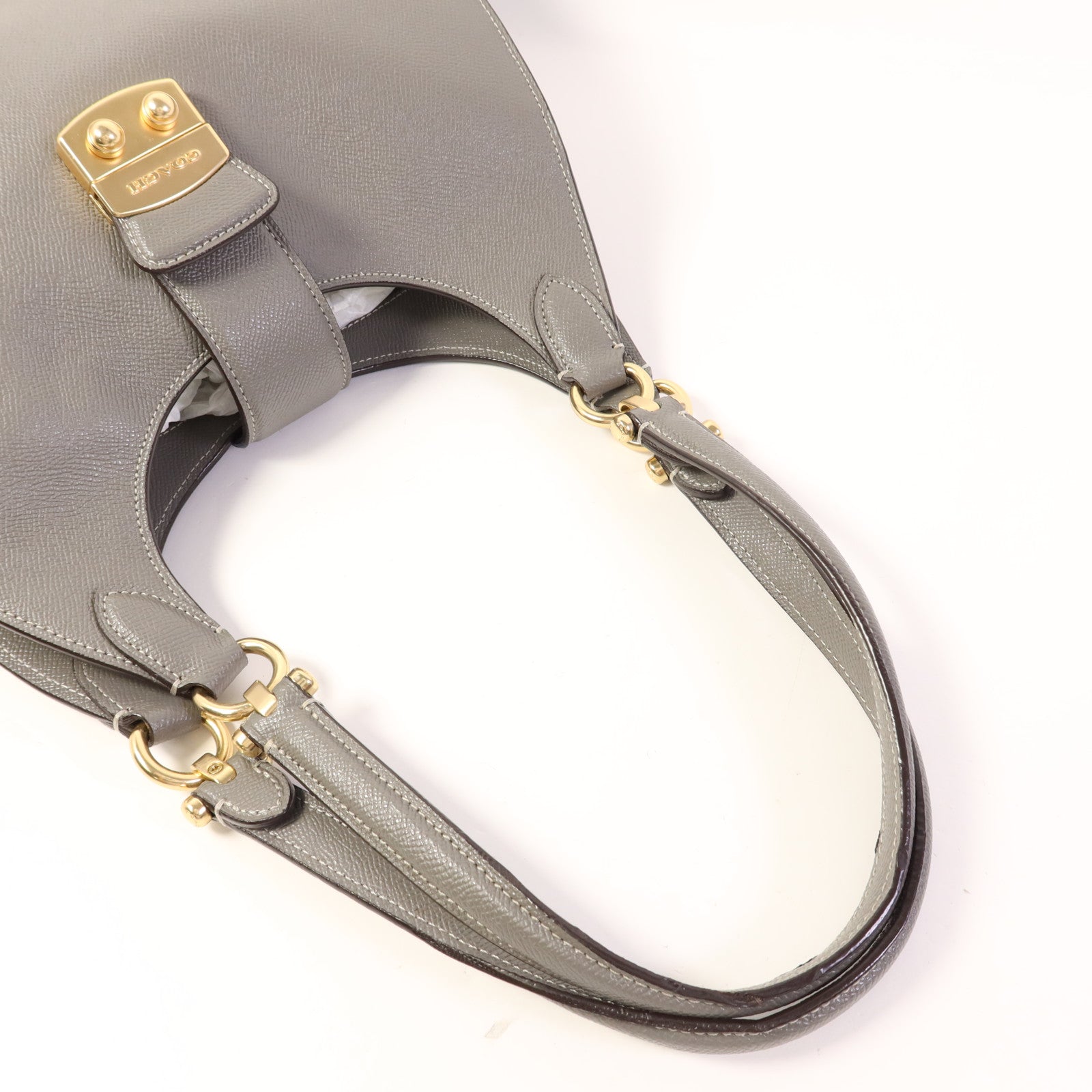 COACH 牛皮皮革Shoulder Bag金扣肩背袋