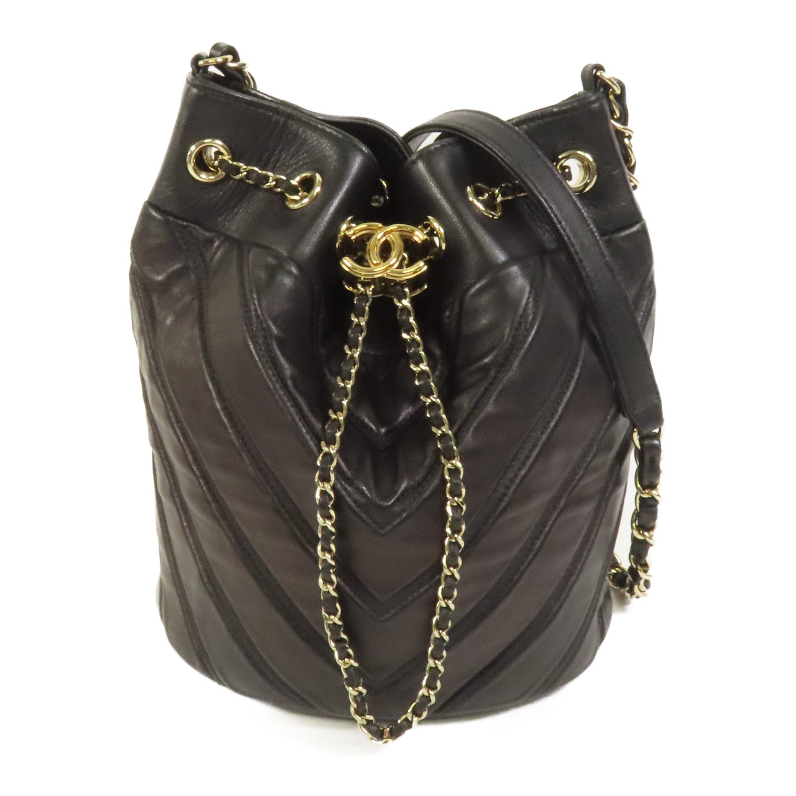 CHANEL 羊皮皮革Chain Shoulder Bag金扣肩背袋