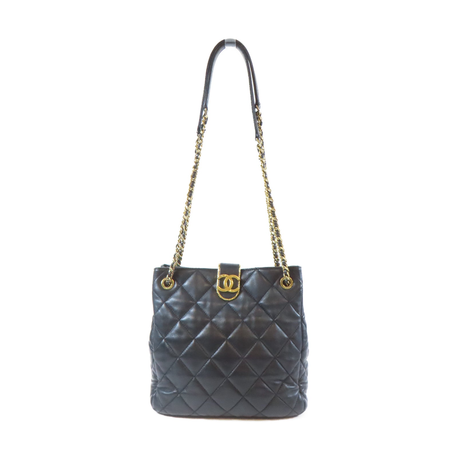キンムシ　CHANEL グローブ Chanel Black Quilted Patent Leather Classic Flap Clutch with