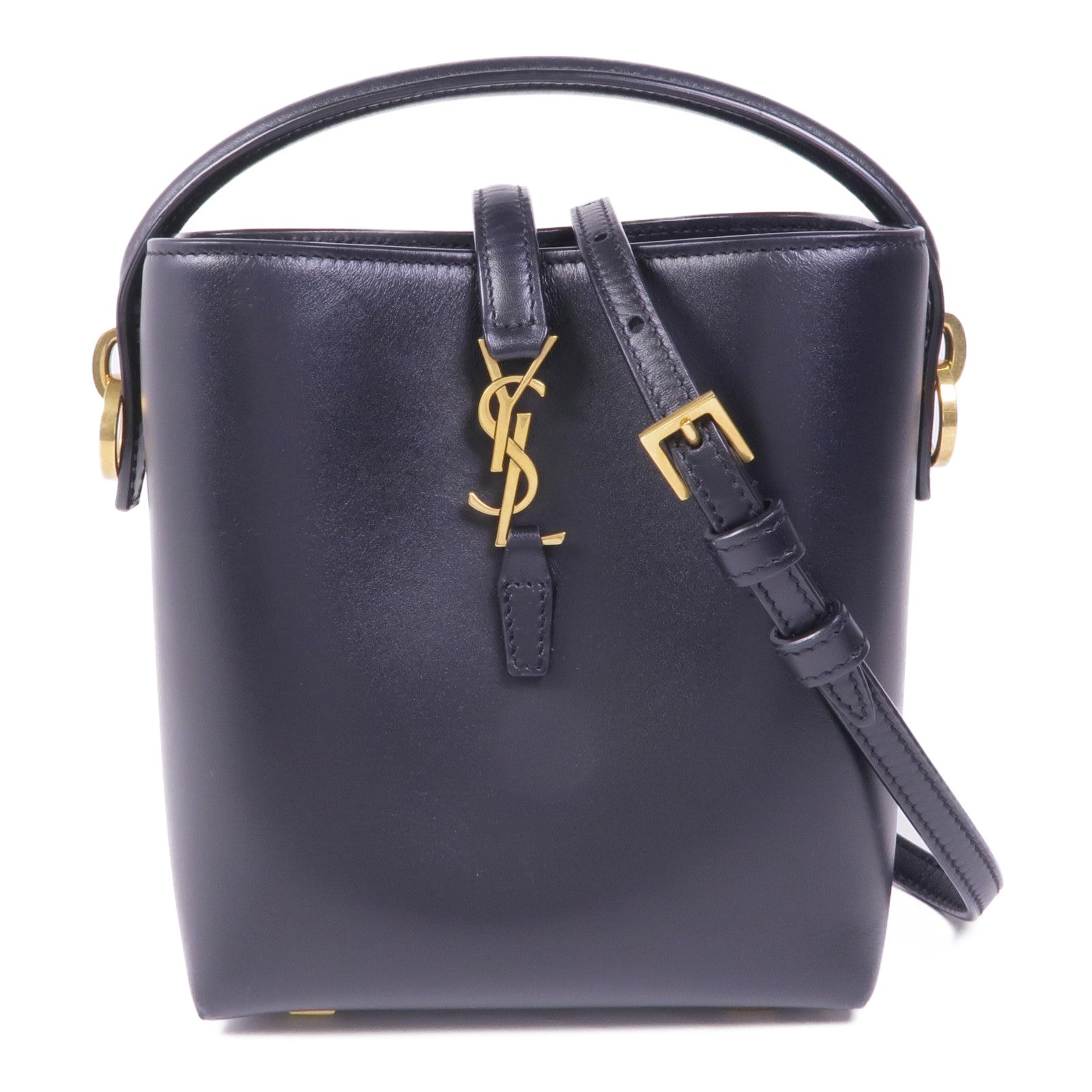 SAINT LAURENT 羊皮皮革LE 37 Mini Bucket Bag金扣手挽肩背兩用袋