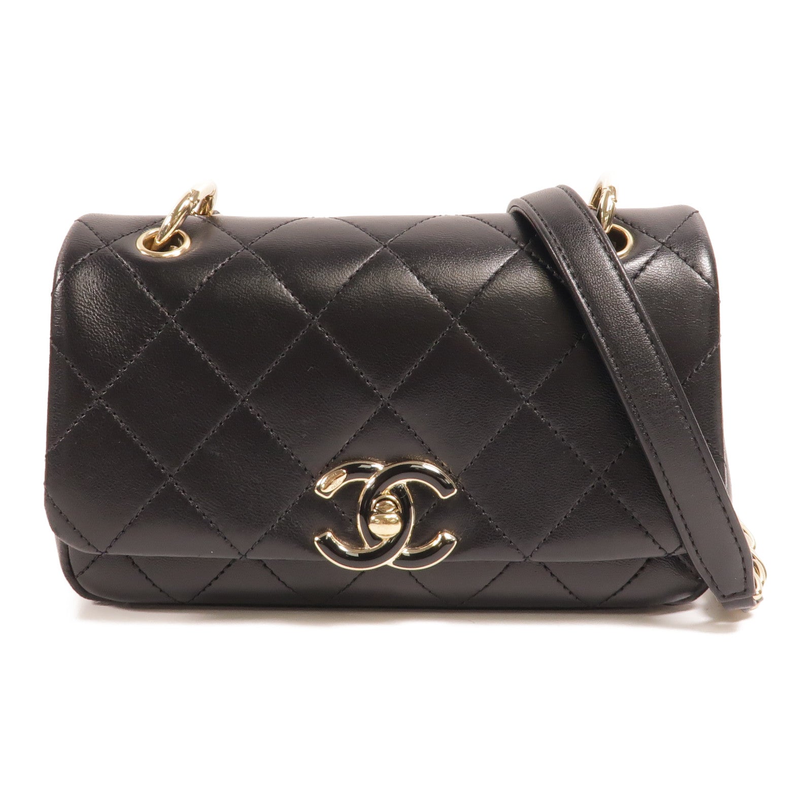 CHANEL 羊皮皮革Woven Logo Flap肩背袋