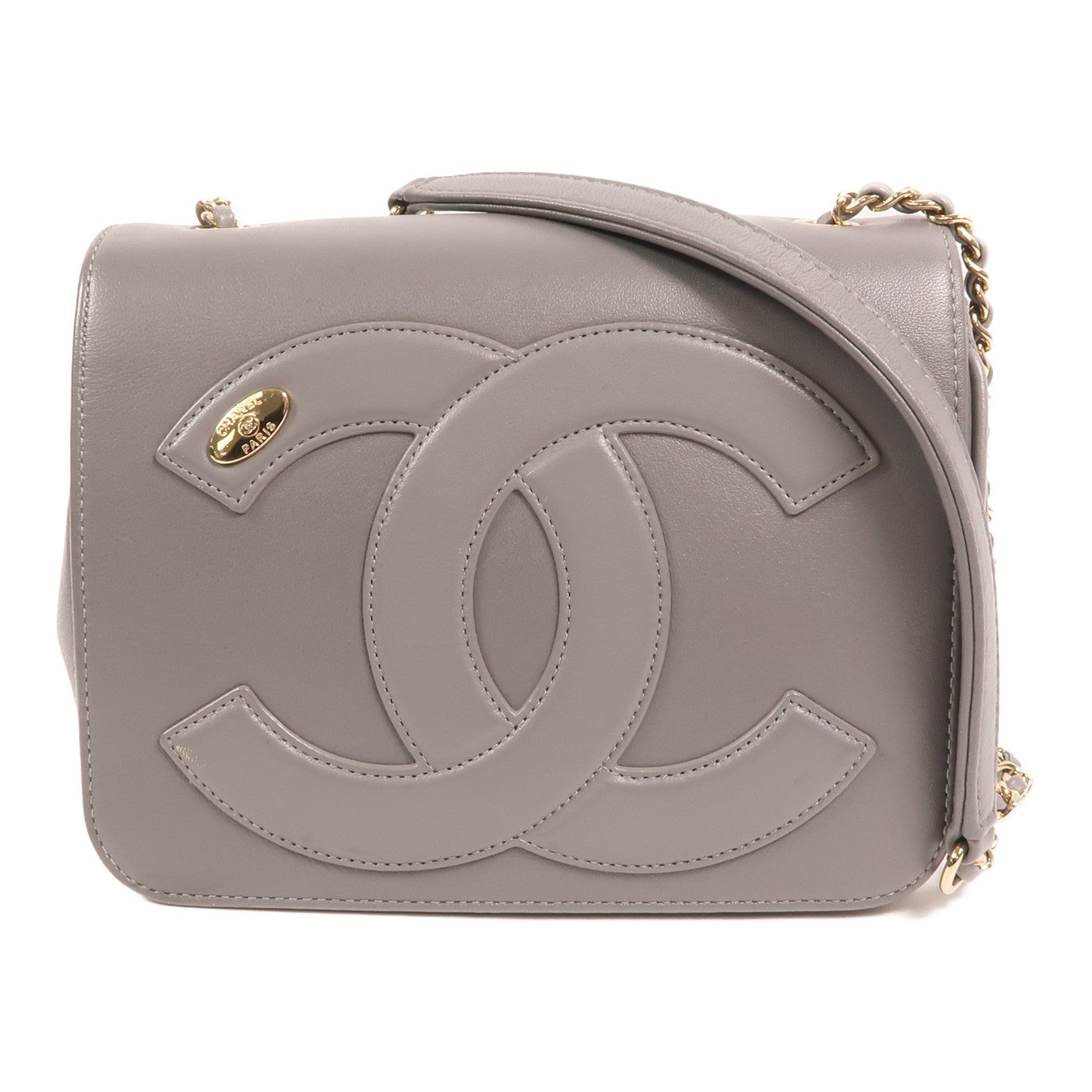 CHANEL 【激減優惠】牛皮皮革CC Mania Flap Bag金扣鏈帶肩背袋