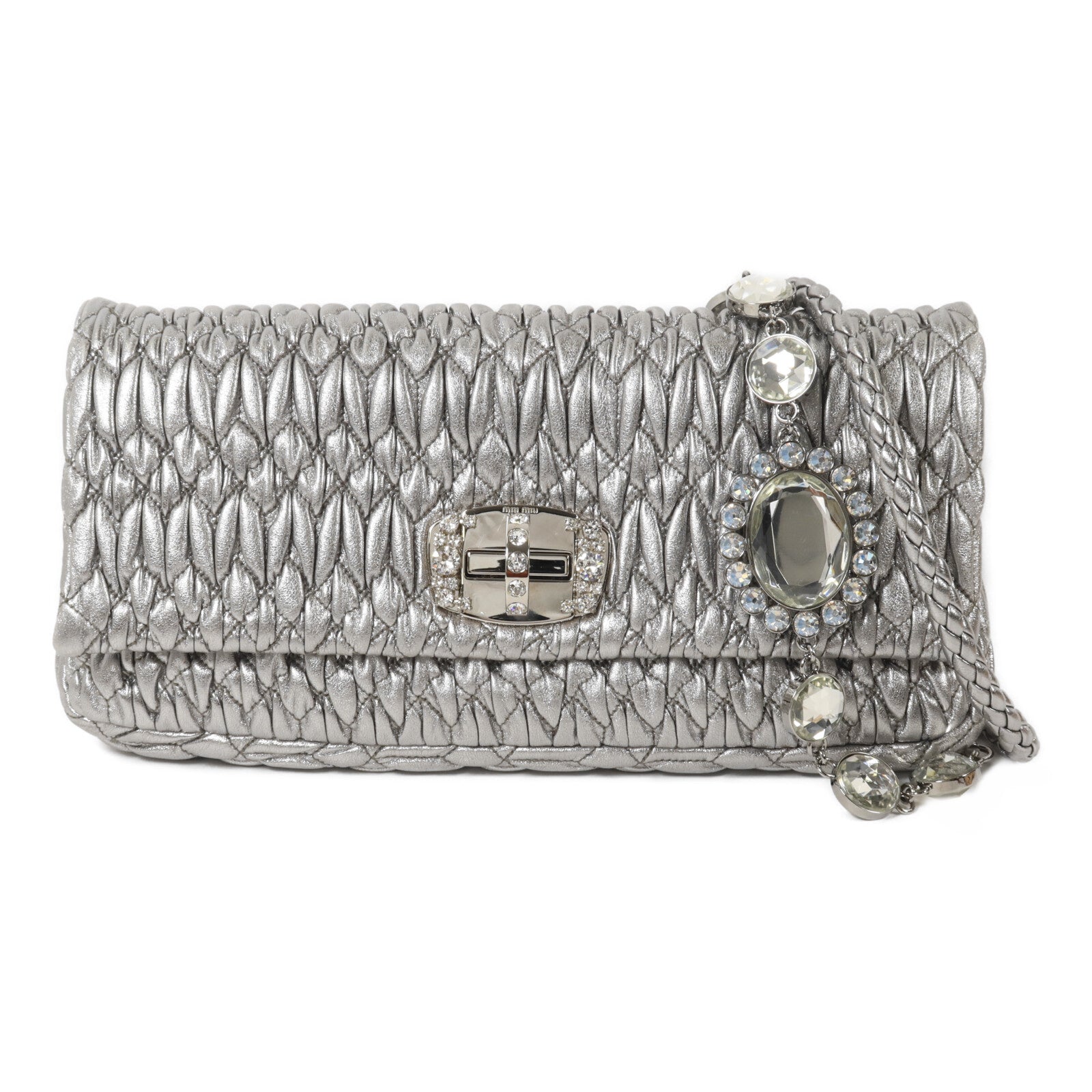 Miu Miu 羊皮皮革Clutch With Chain鏈帶肩背袋
