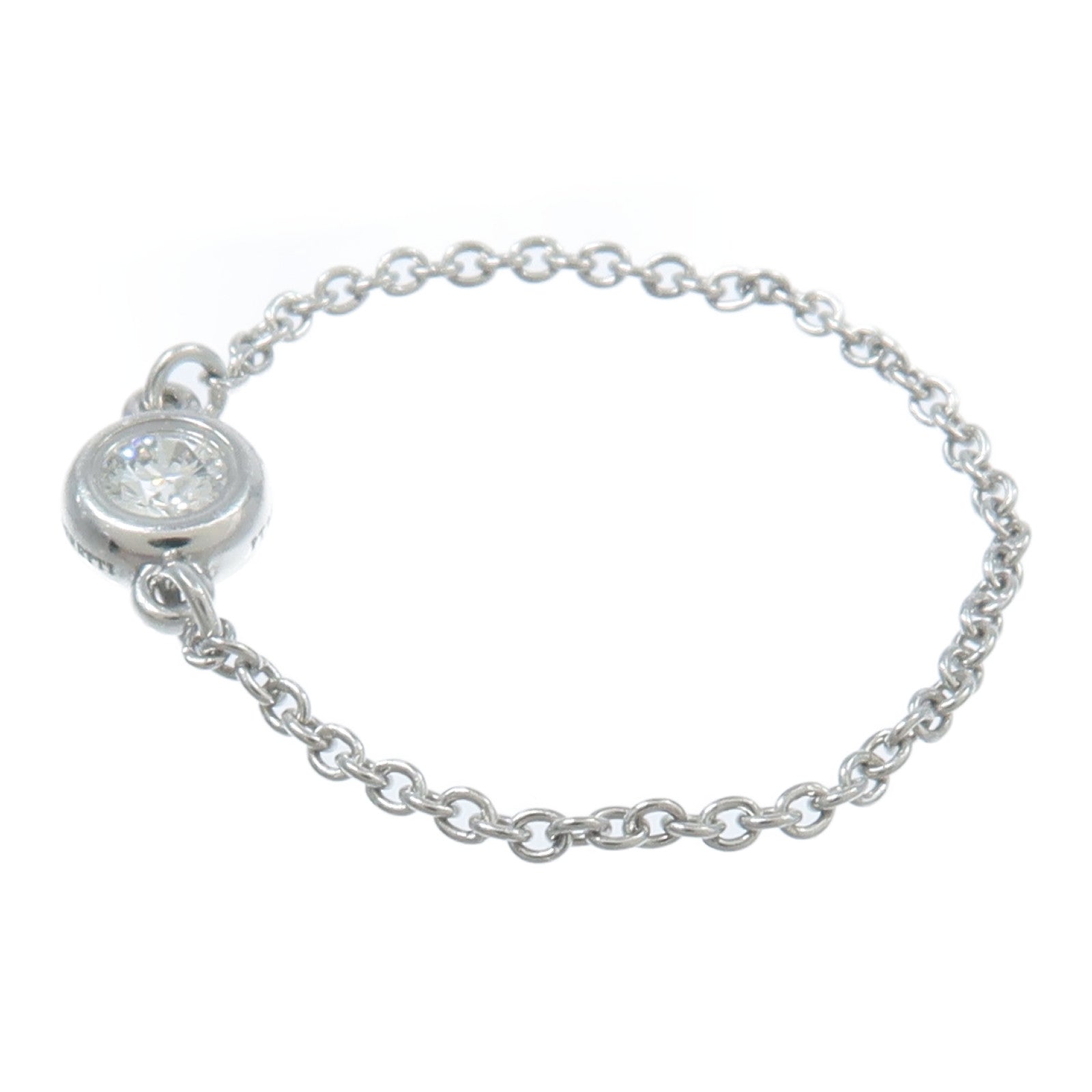 TIFFANY&CO PT950鉑金Elsa Peretti Diamond Chain Ring戒指