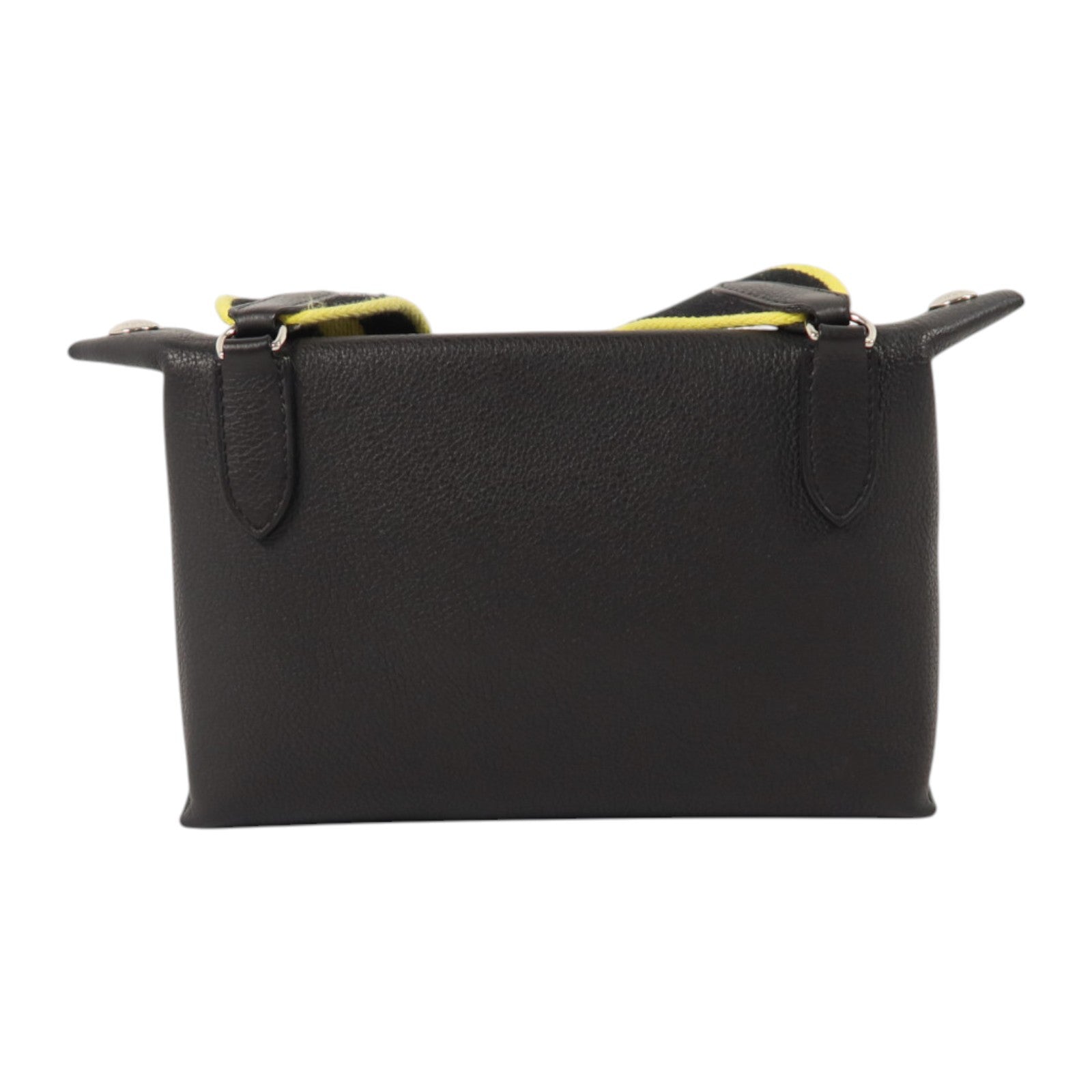 HERMES Togo皮革Vide Poches銀扣肩背袋Noir