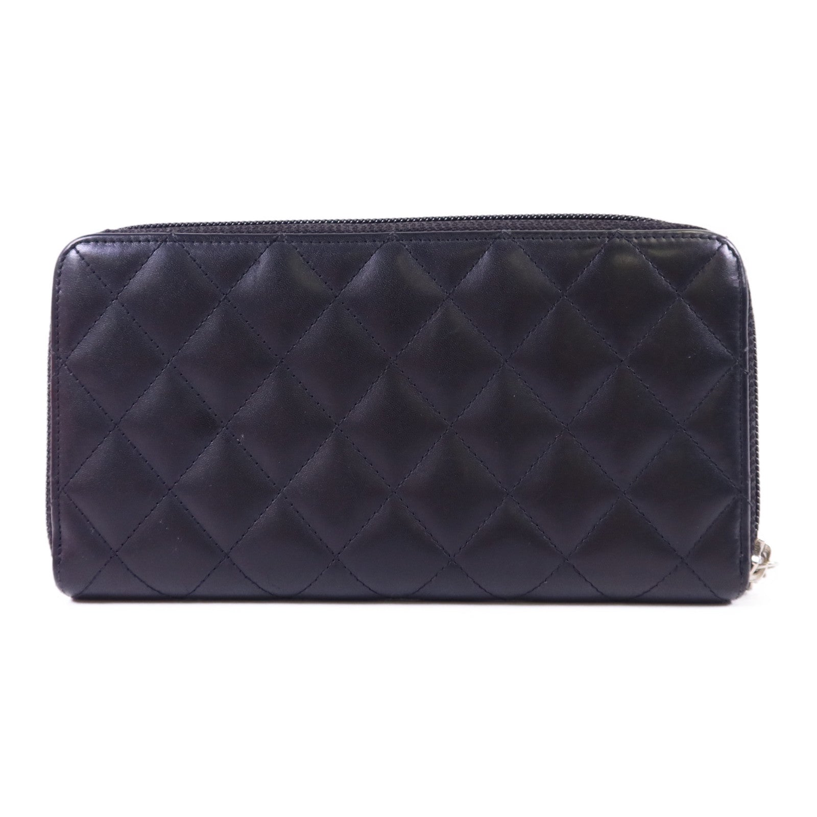 CHANEL 【激減優惠】牛皮皮革Cambon Wallet銀扣長錢包