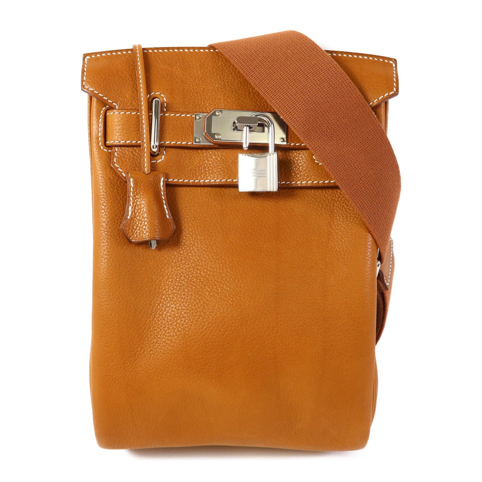 HERMES Barenia Faubourg皮革Hac A Dos銀扣背包Gold