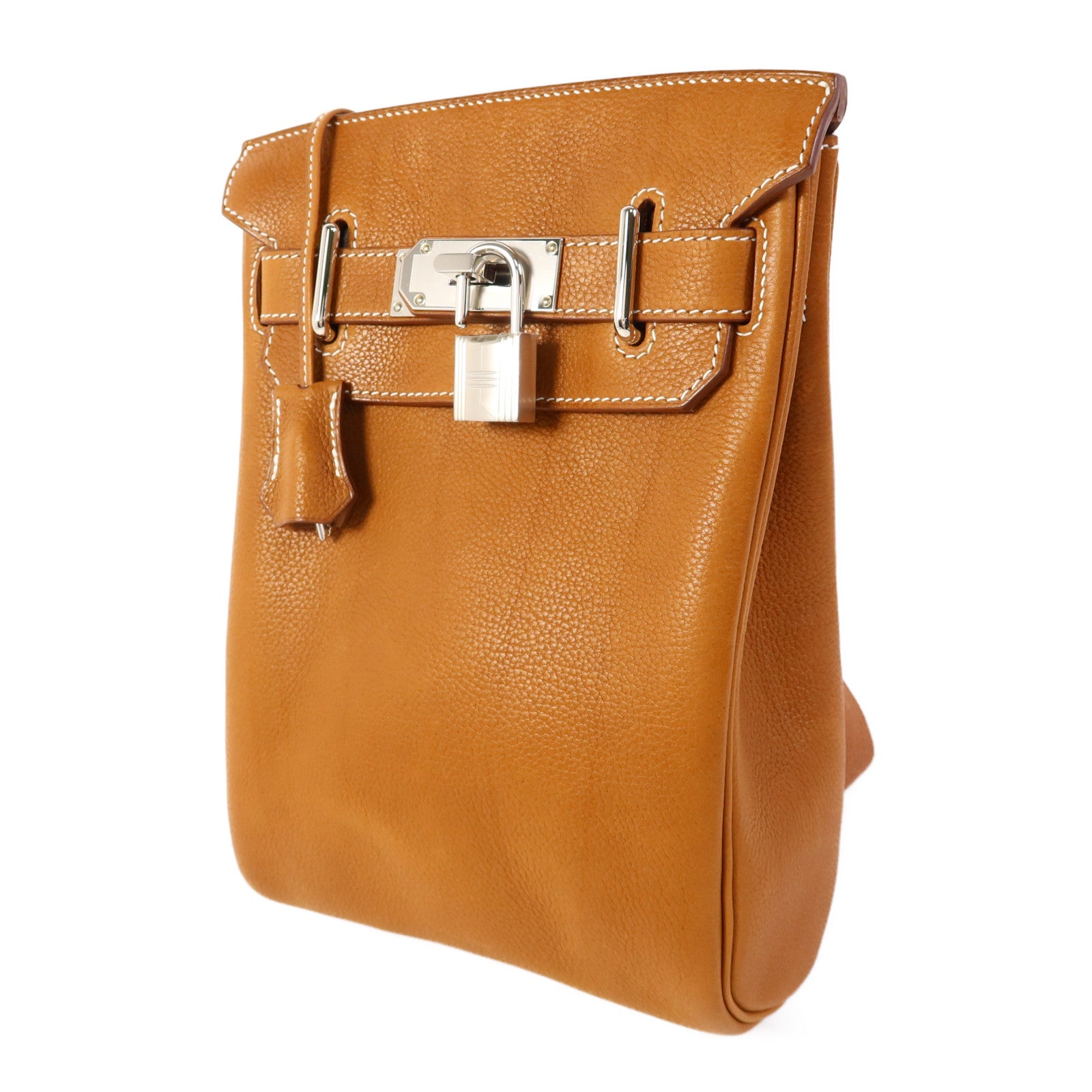 HERMES Barenia Faubourg皮革Hac A Dos銀扣背包Gold