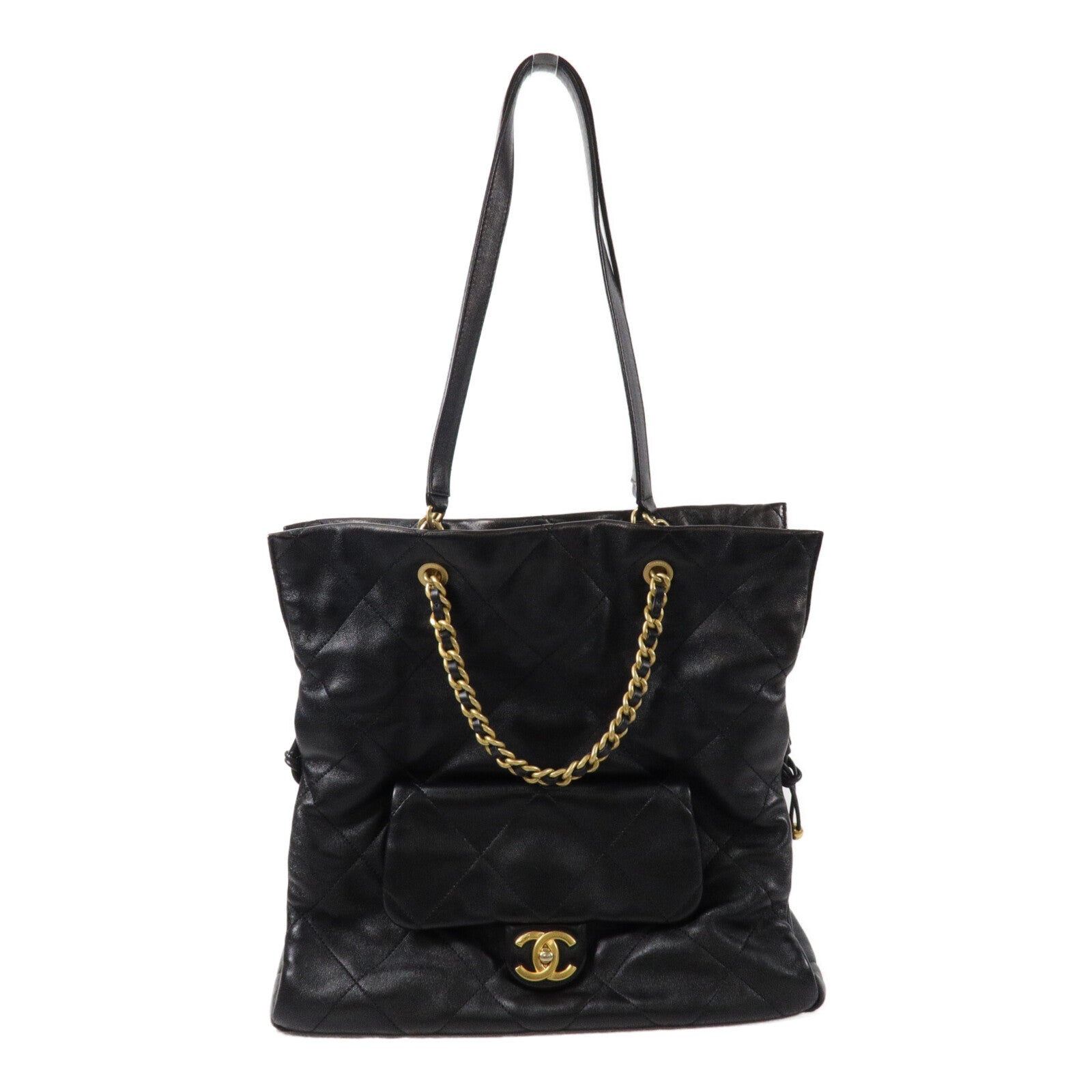 CHANEL 羊皮皮革25C Hobo Bag鏈帶手挽肩背兩用袋